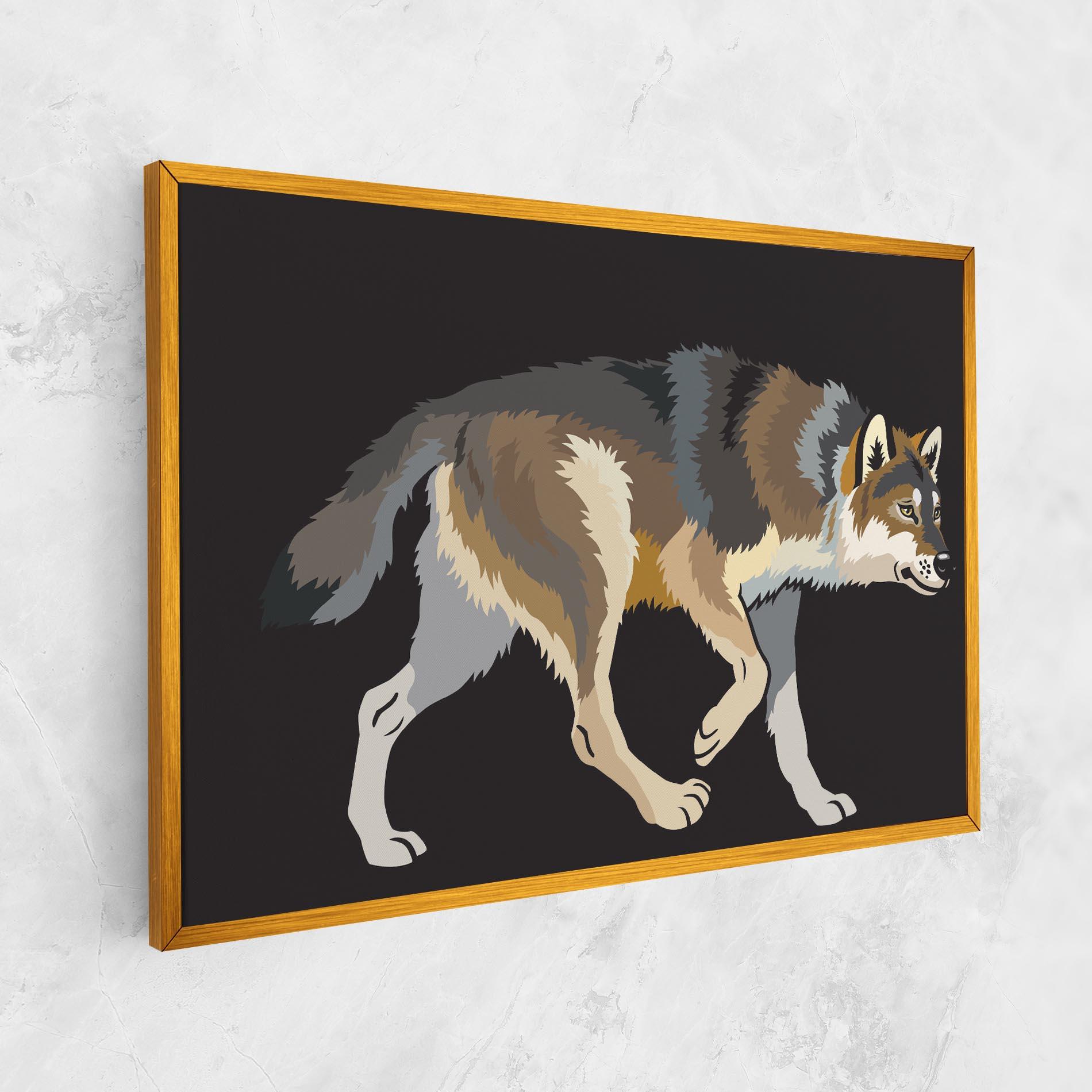Картина на платно Cartoon Wolf mockup 1