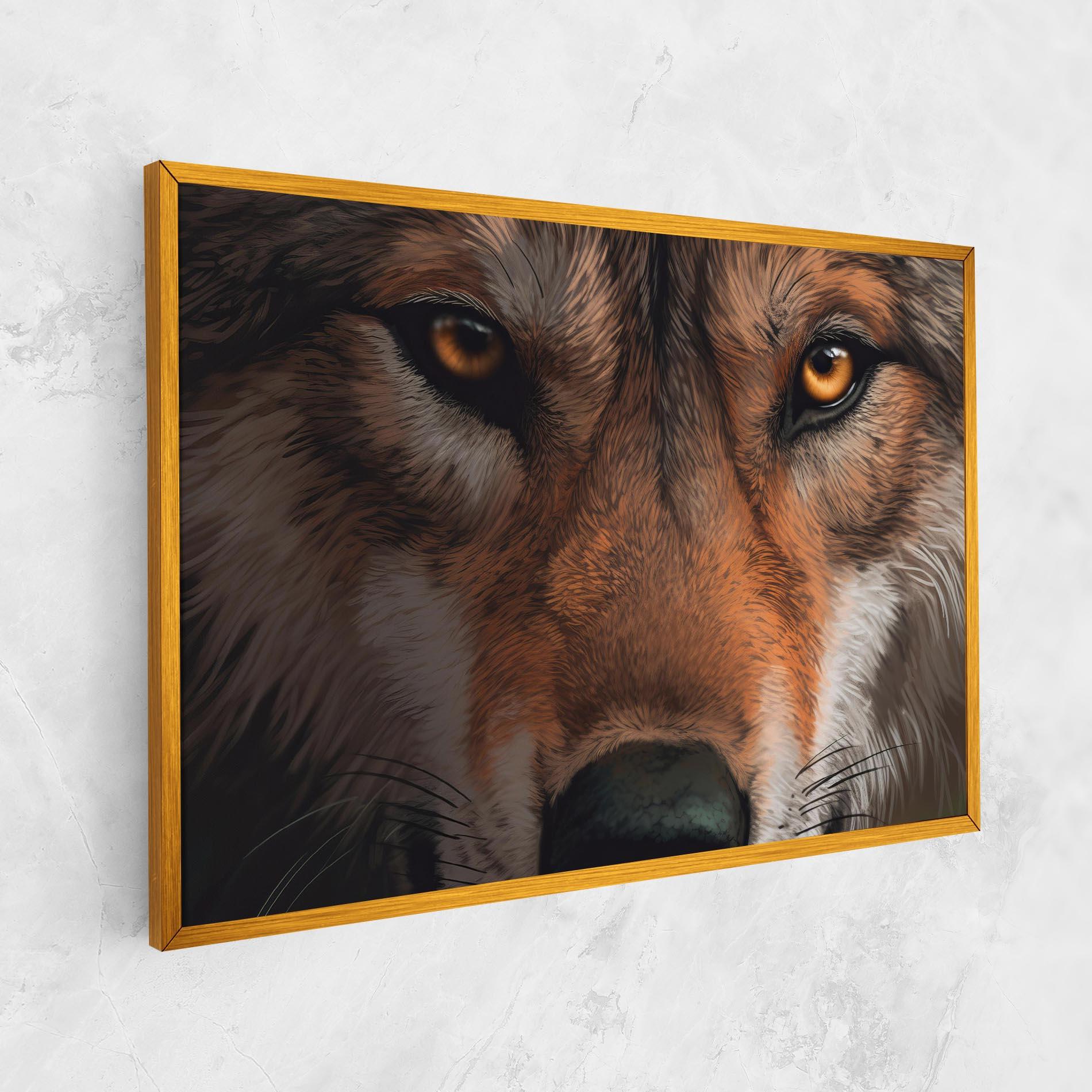 Картина на платно Close Up Wolf Eyes mockup 1