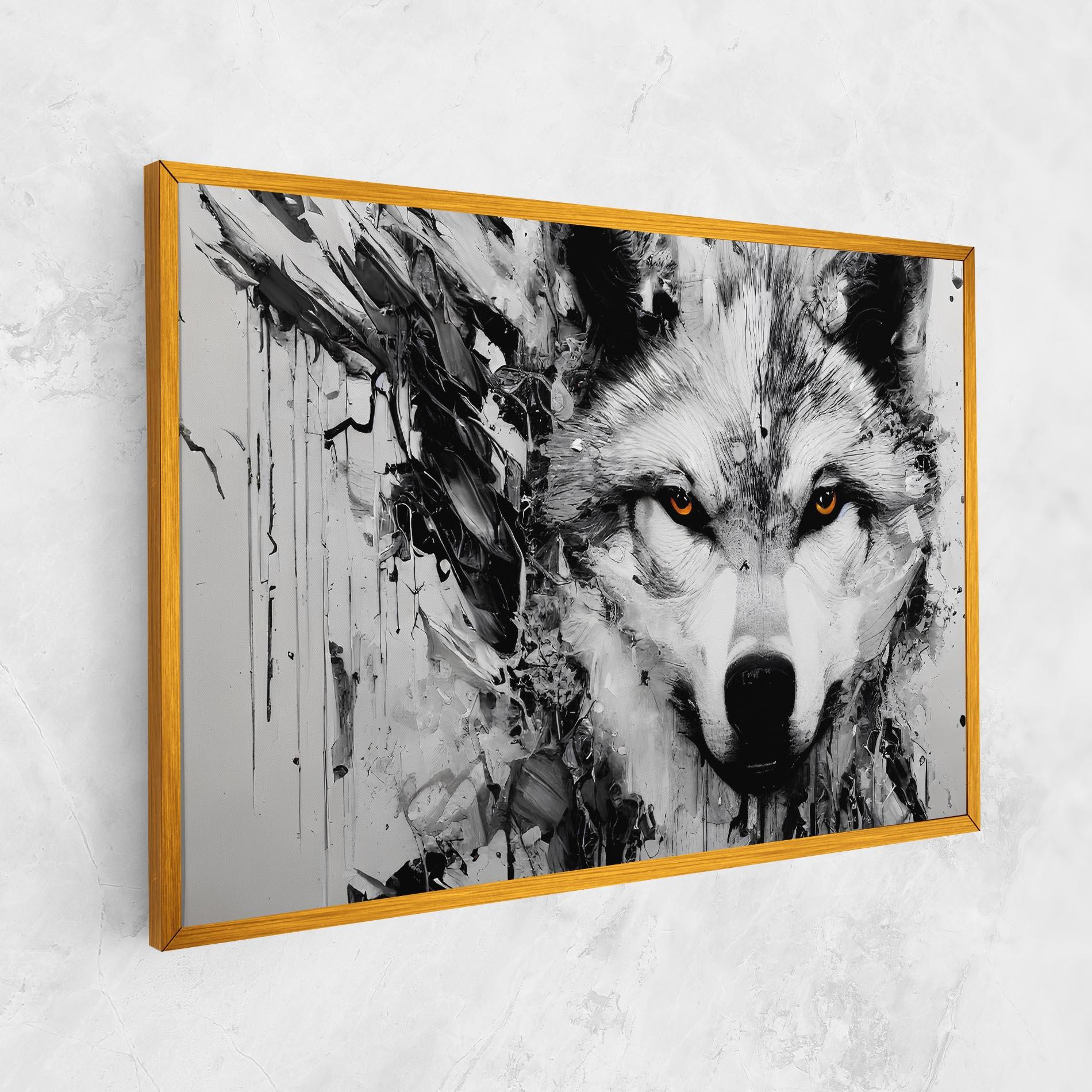 Картина на платно Grey Wolf Portrait mockup 1