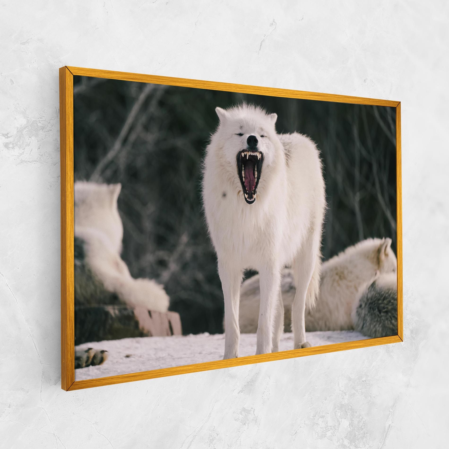 Laughing White Wolf mockup 1