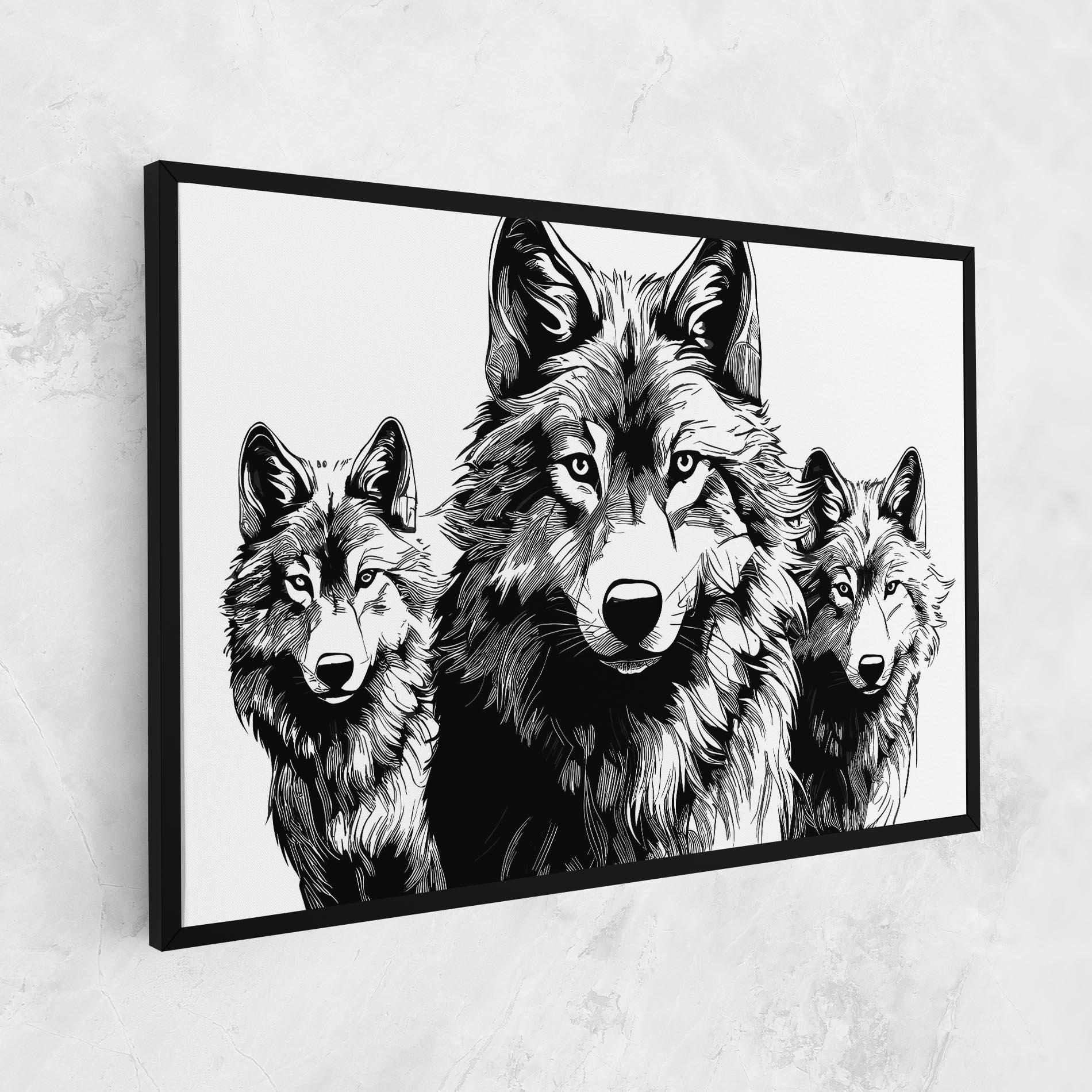 Картина на платно 3 Wolves mockup 1