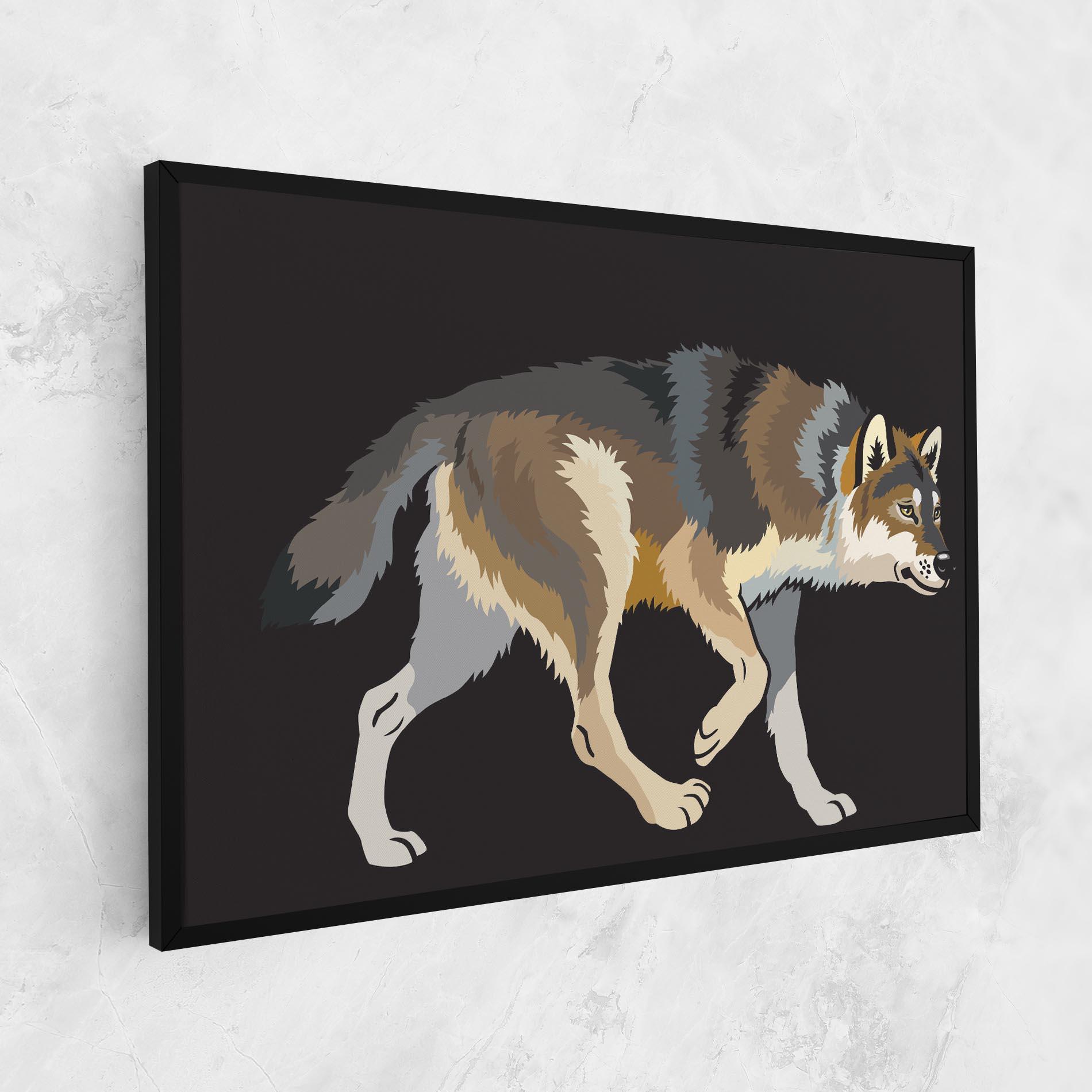 Картина на платно Cartoon Wolf mockup 1