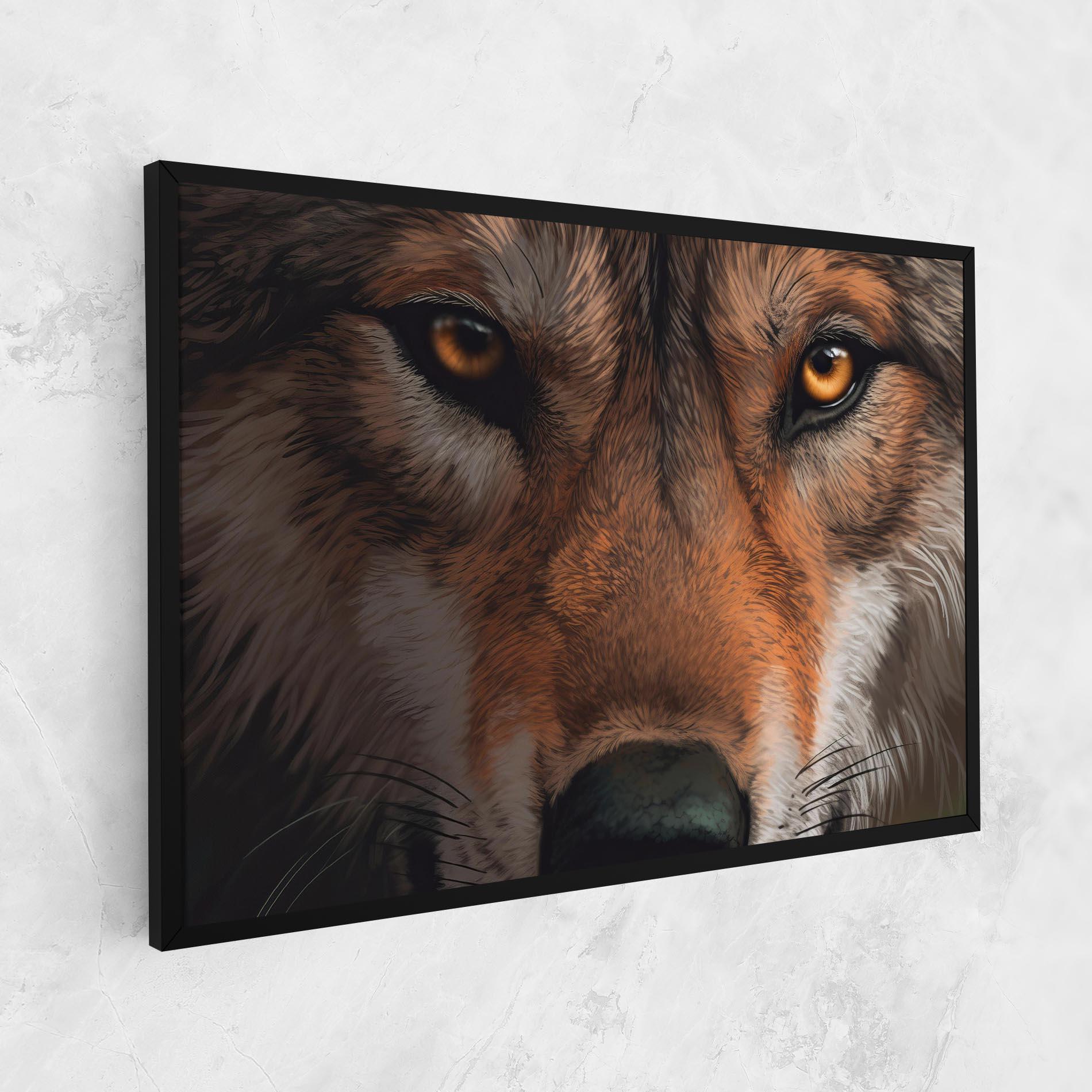 Картина на платно Close Up Wolf Eyes mockup 1