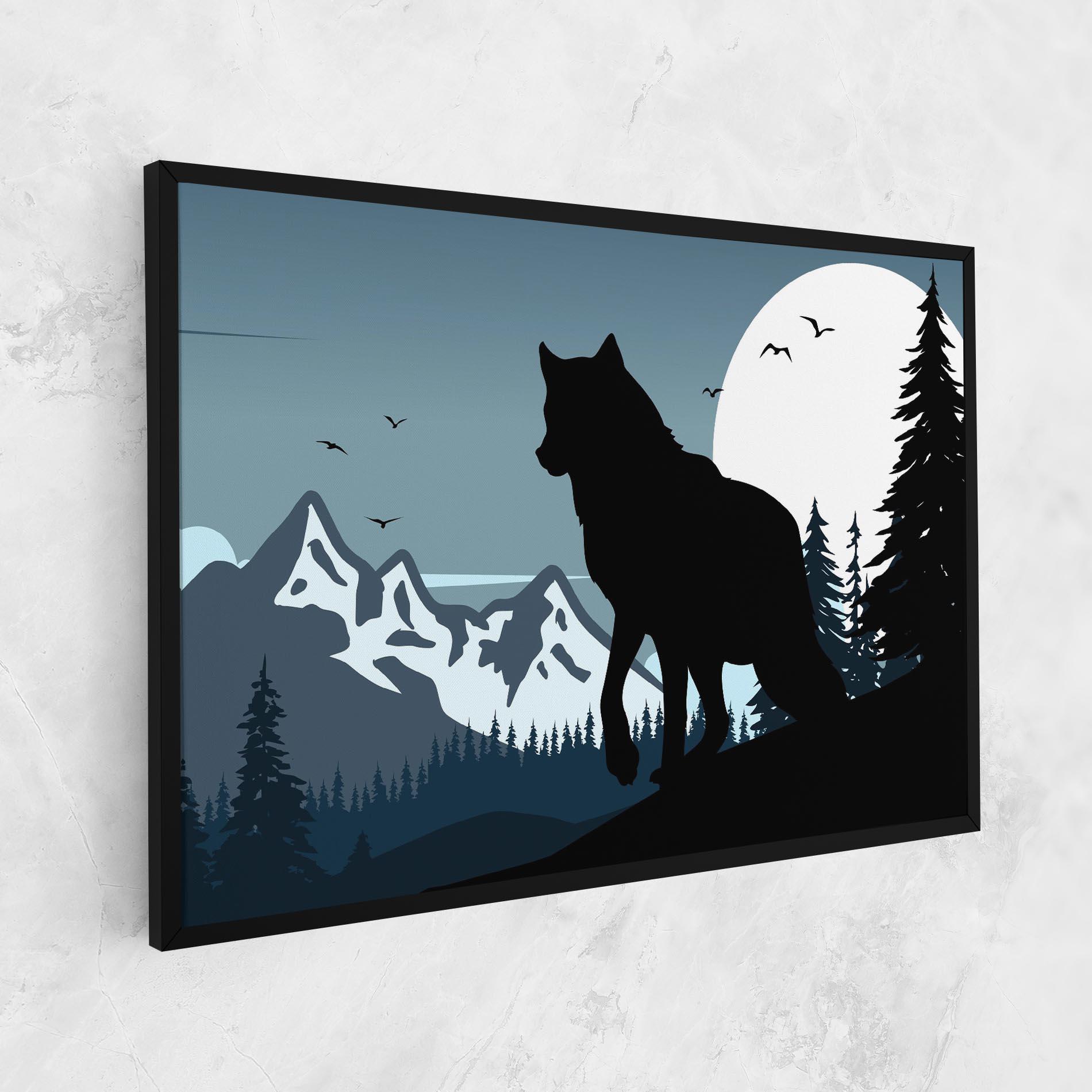 Картина на платно Hill Wolf mockup 1