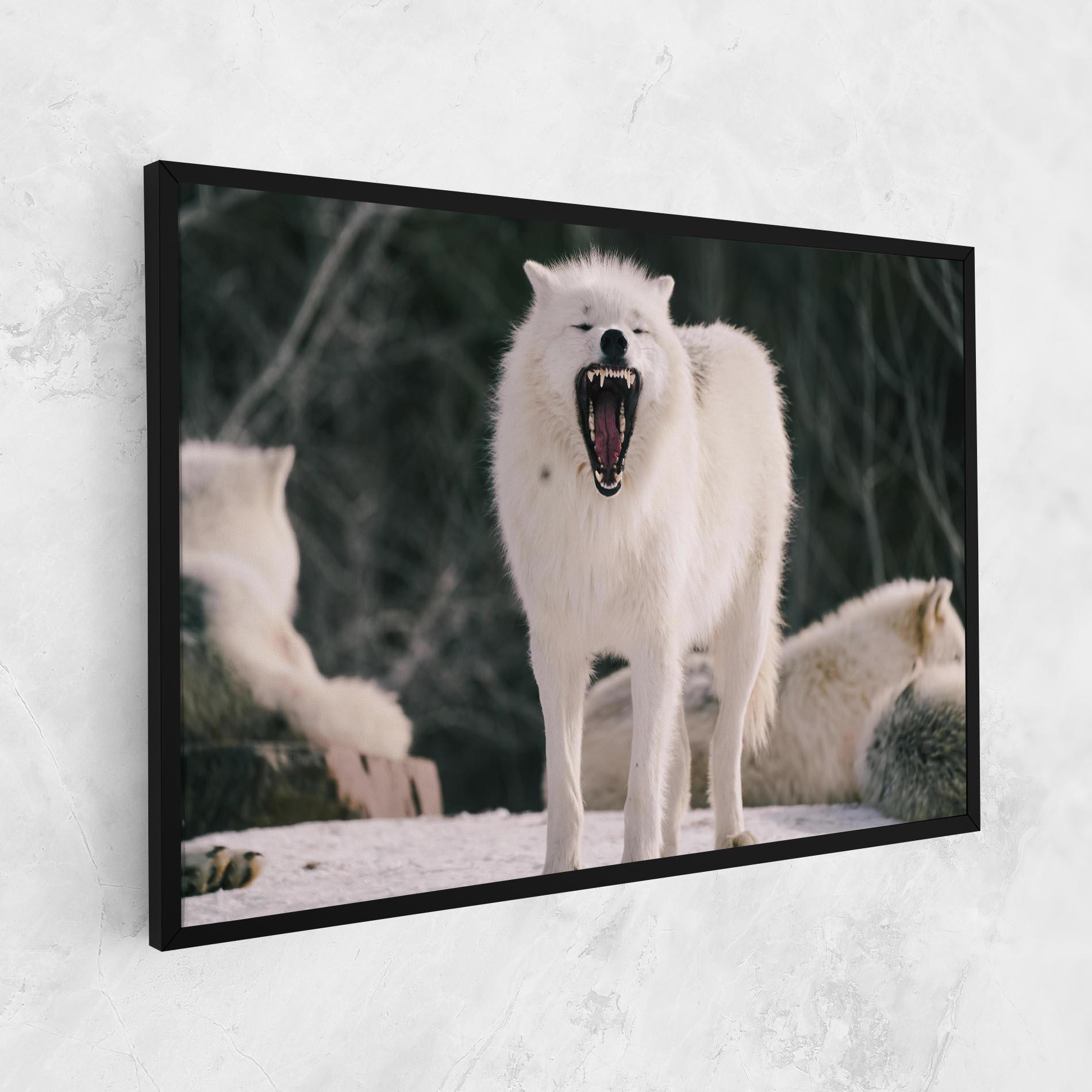 Картина на платно Laughing White Wolf mockup 1