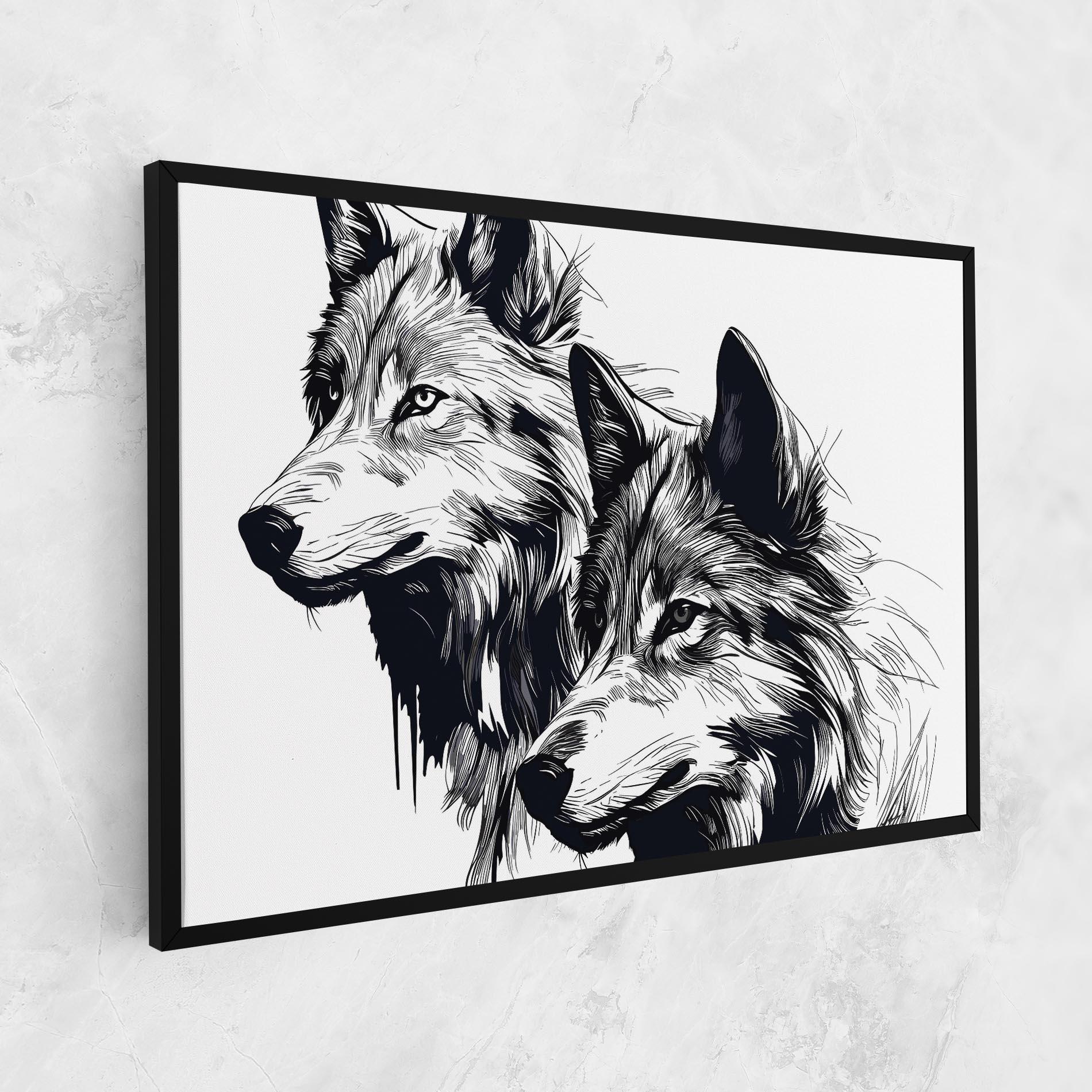 Картина на платно Wolf Friends mockup 1