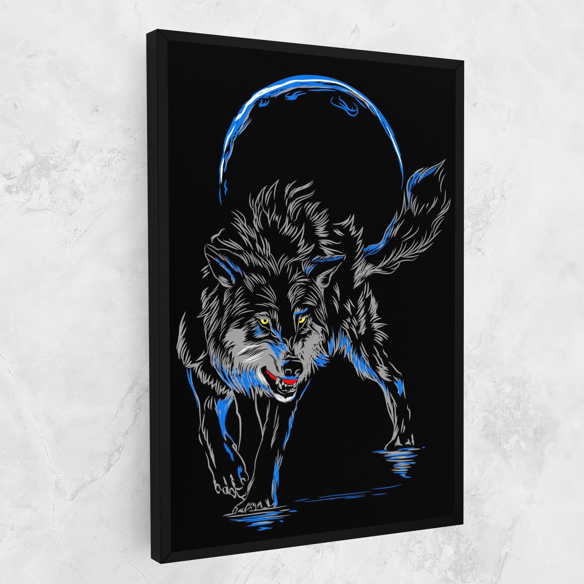 Картина на платно Grey Blue Wolf mockup 1
