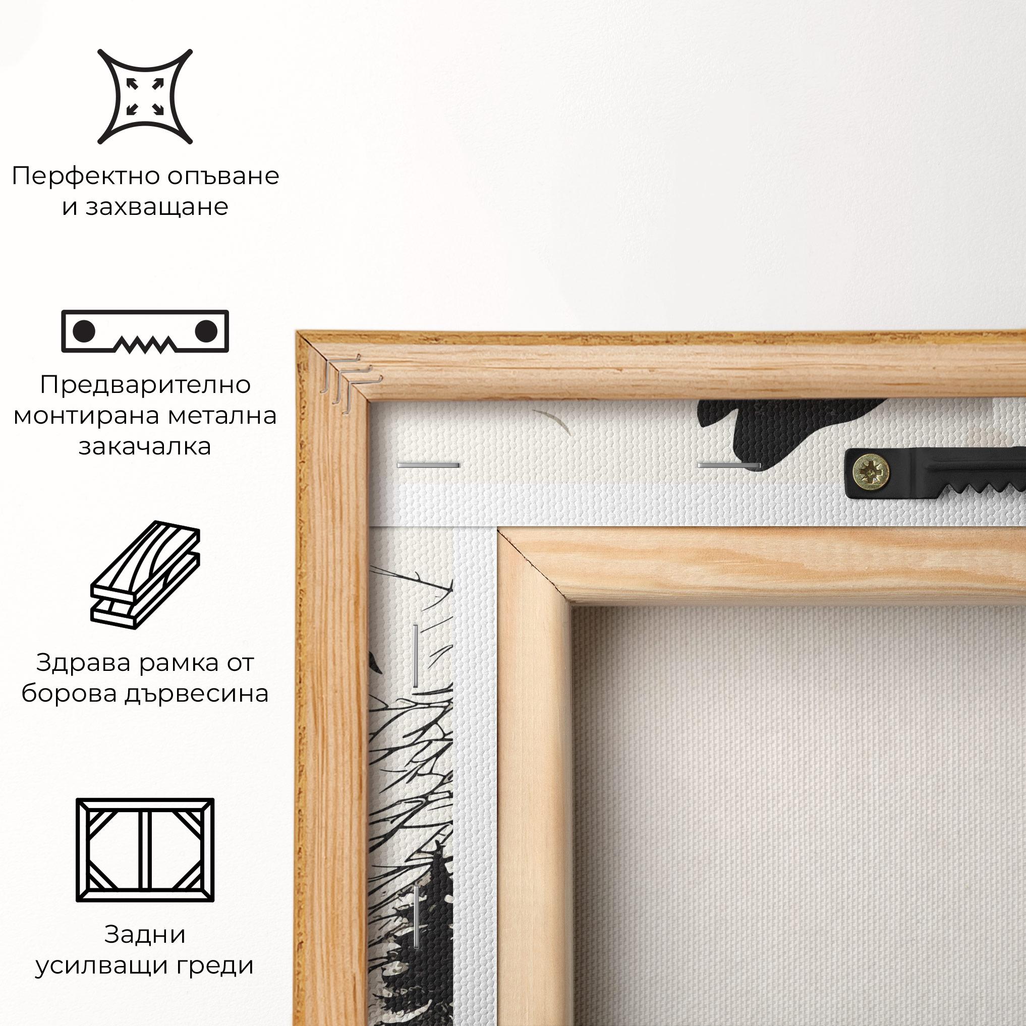 Картина на платно Black On Cream Wolf mockup 5