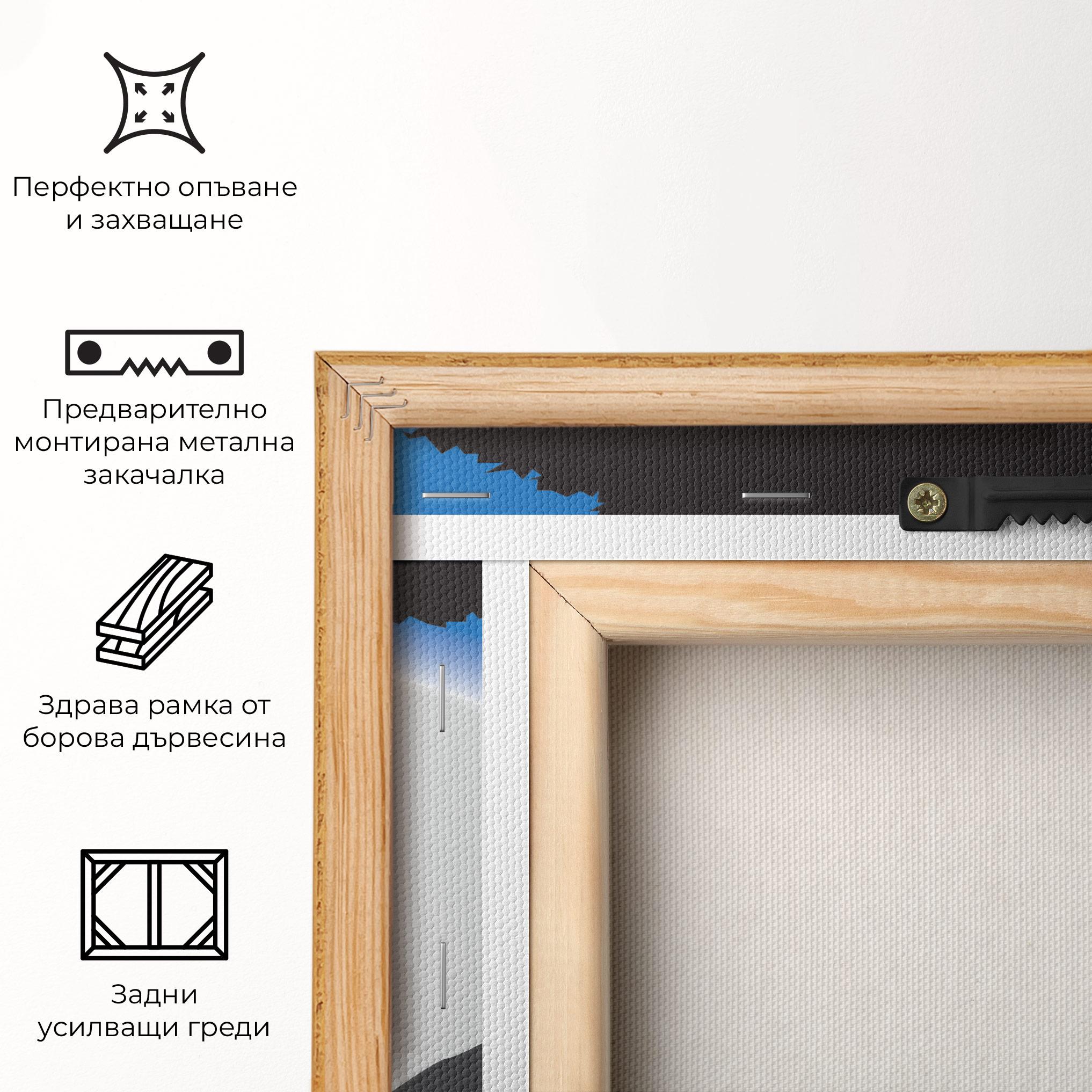 Картина на платно Blue Light Wolf mockup 5