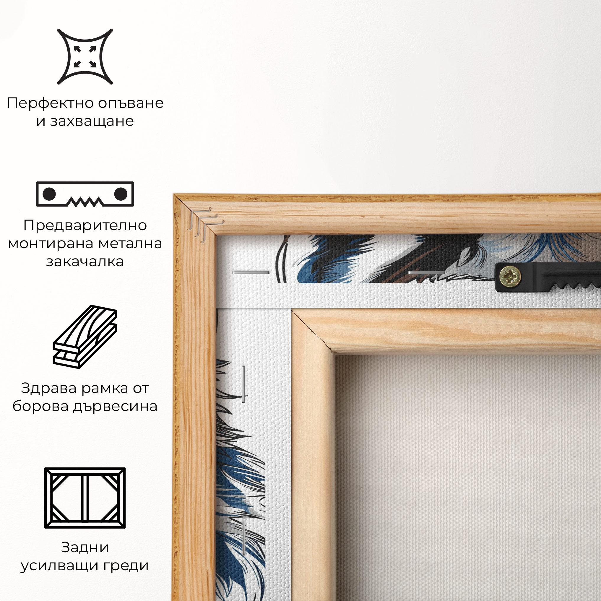 Картина на платно Blue Wolf Head mockup 5