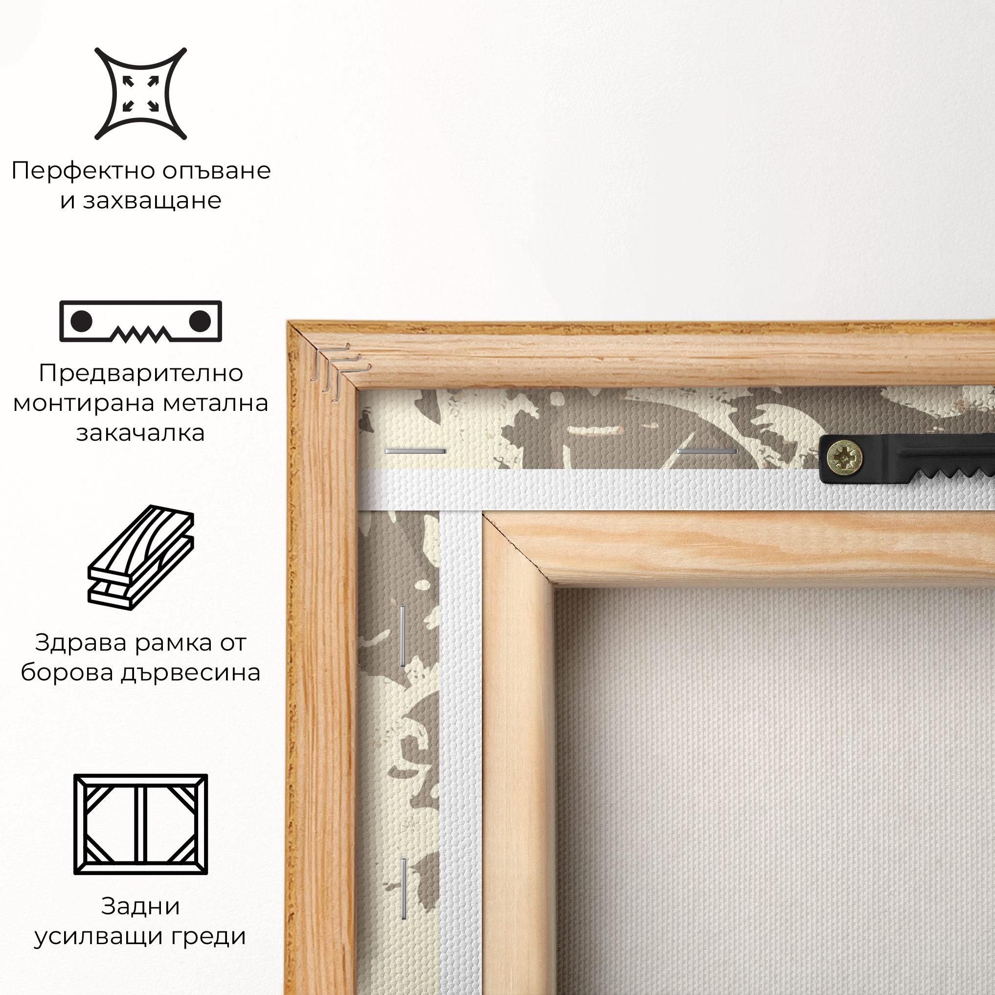 Картина на платно Cream Moon Wolf mockup 5