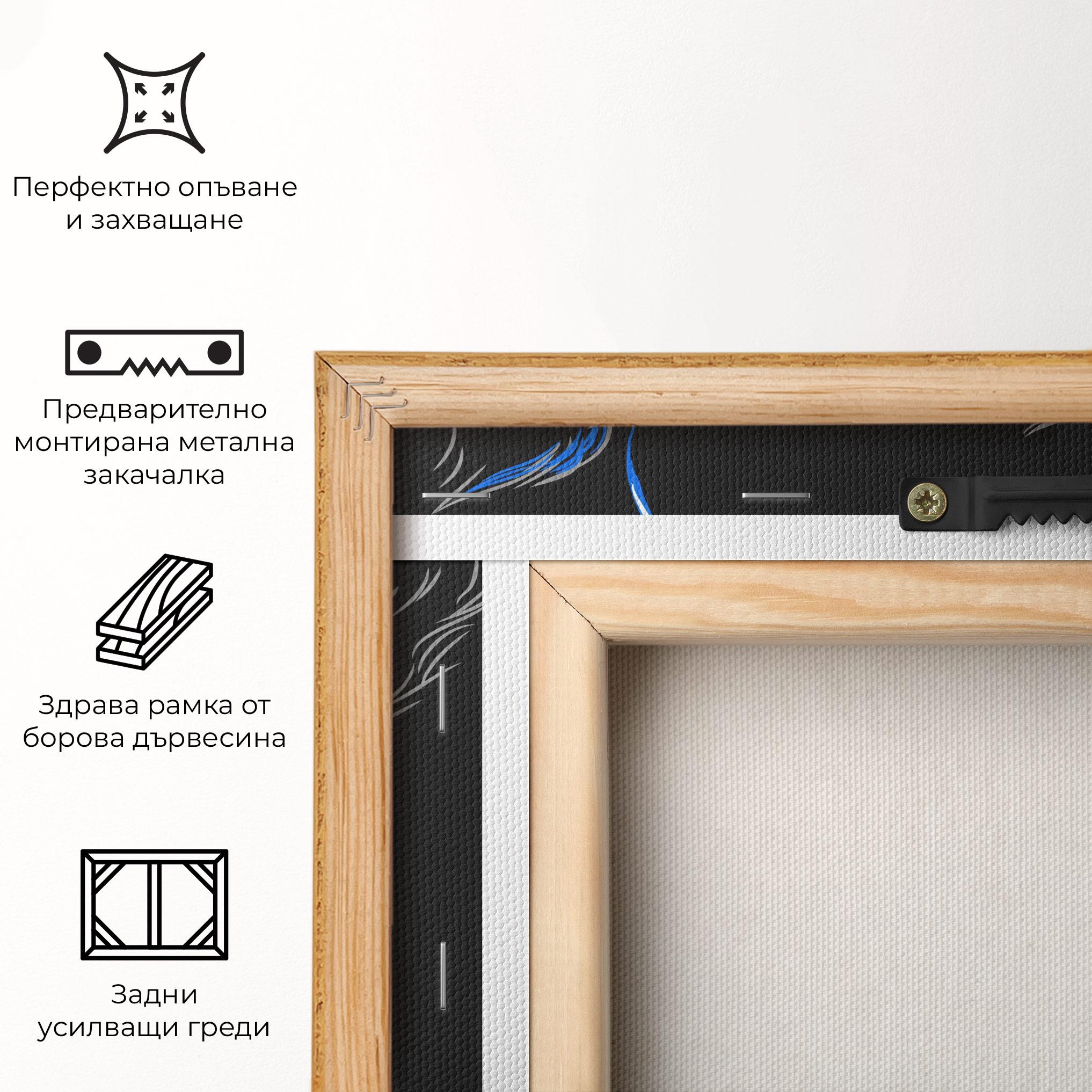 Картина на платно Grey Blue Wolf mockup 5