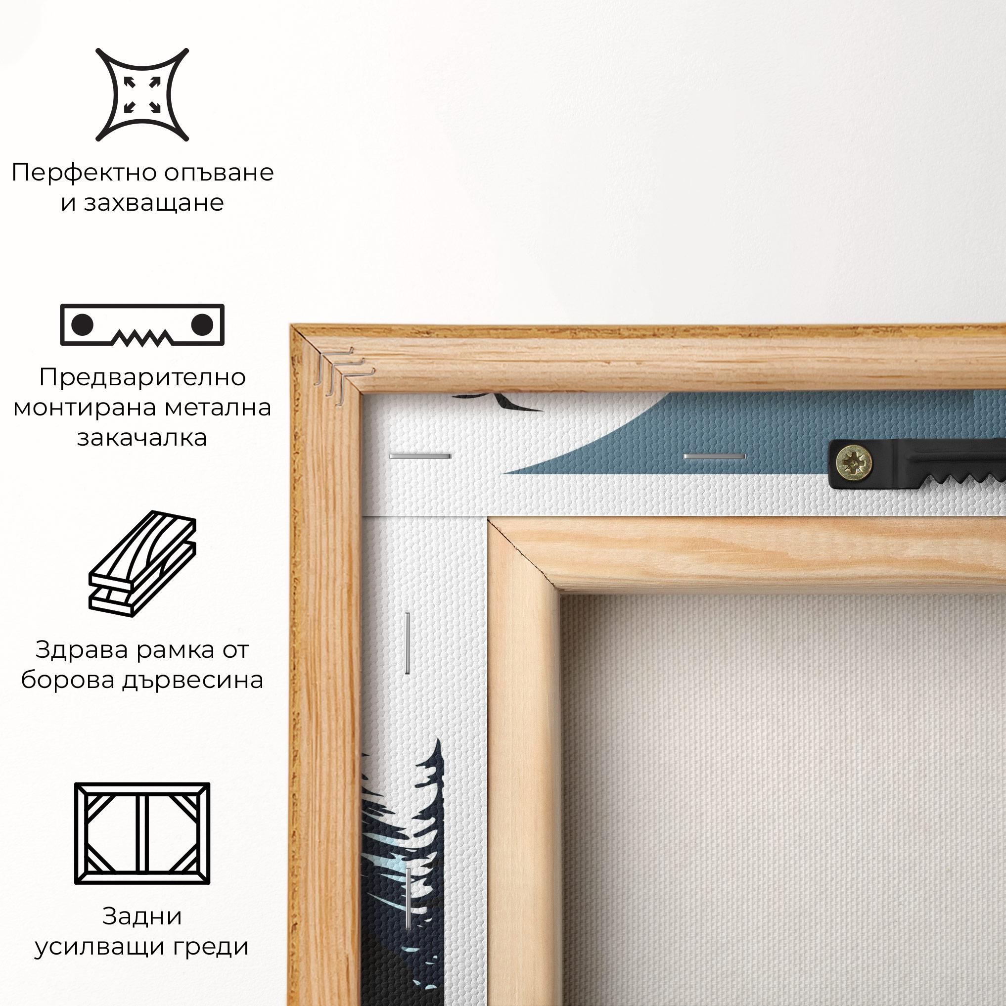 Картина на платно Hill Wolf mockup 5