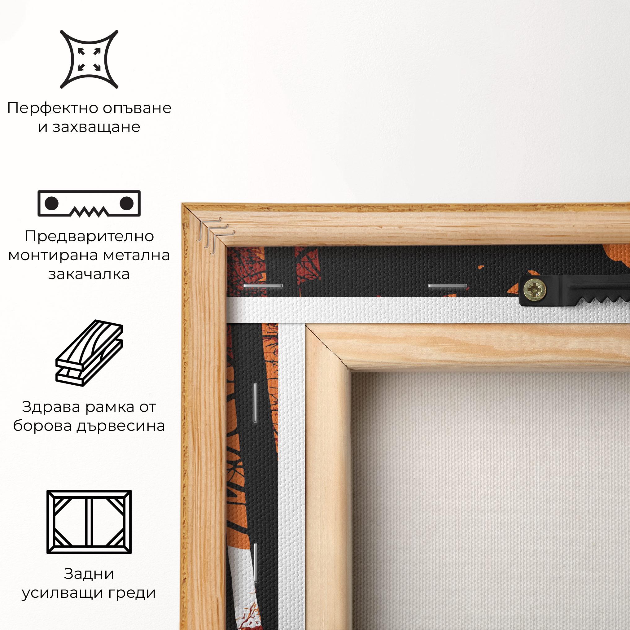 Картина на платно Orange Sky Wolf mockup 5