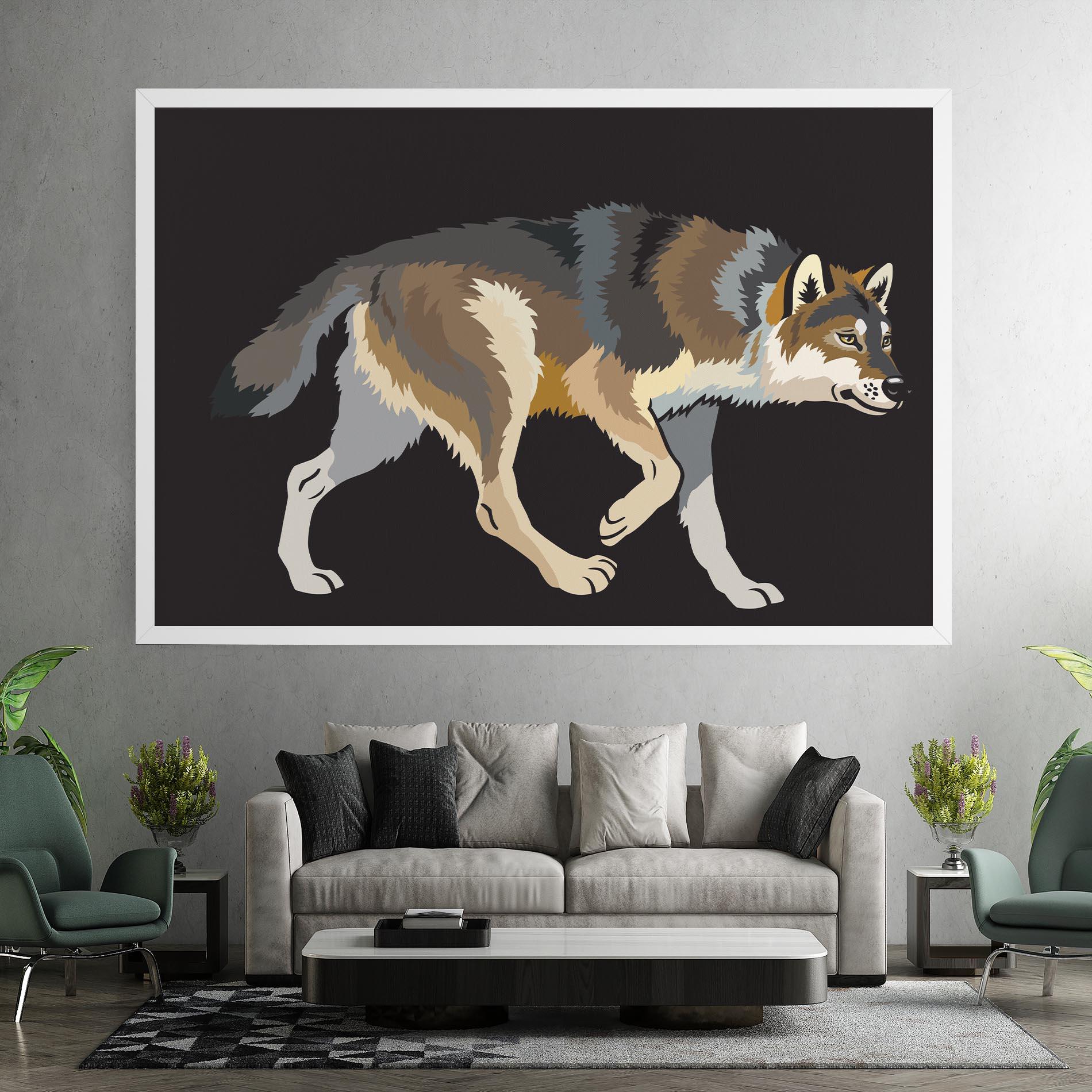 Картина на платно Cartoon Wolf mockup 7