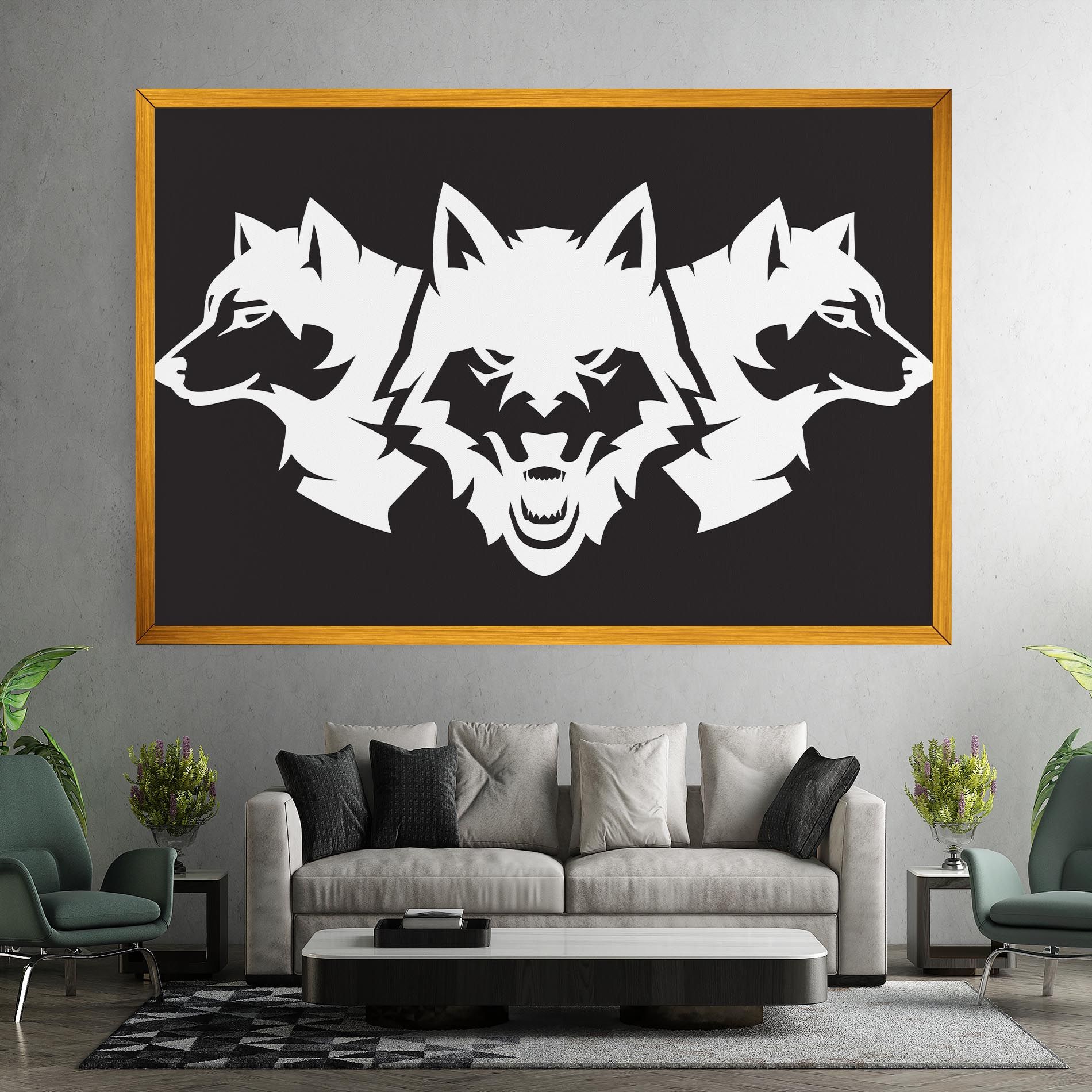 3 Wolf Heads mockup 7