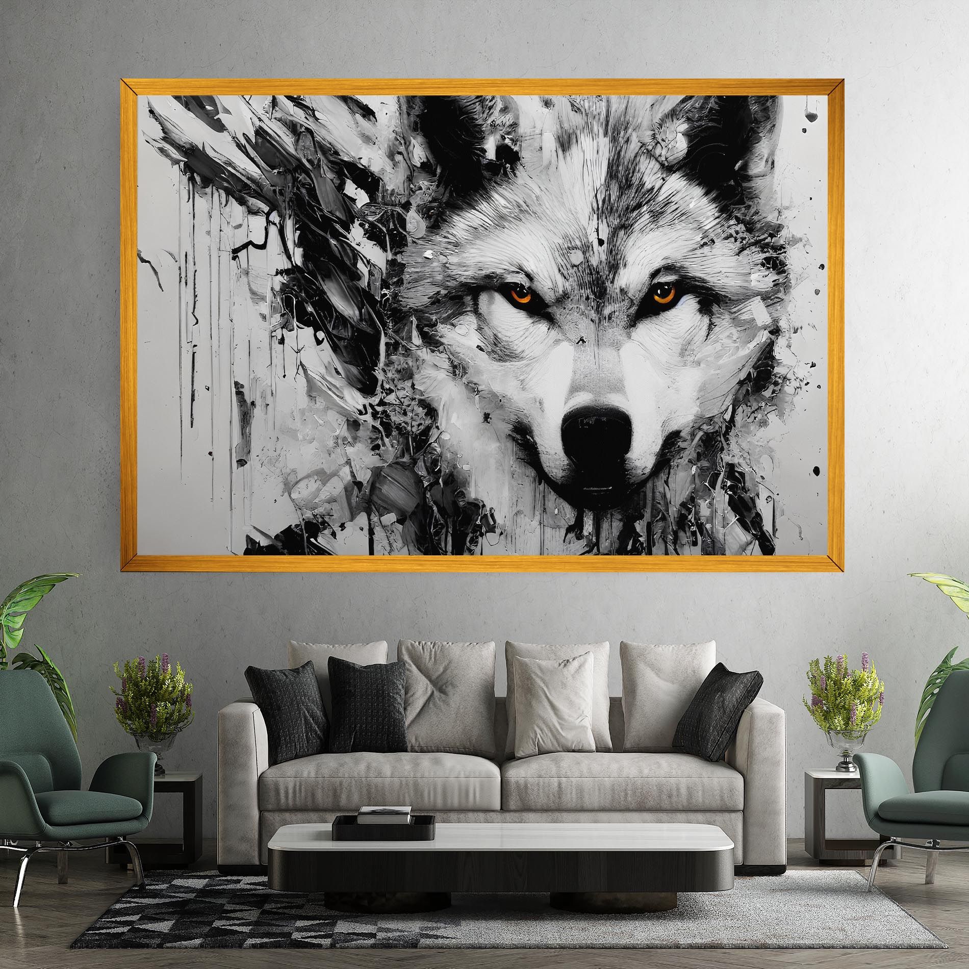 Grey Wolf Portrait mockup 7