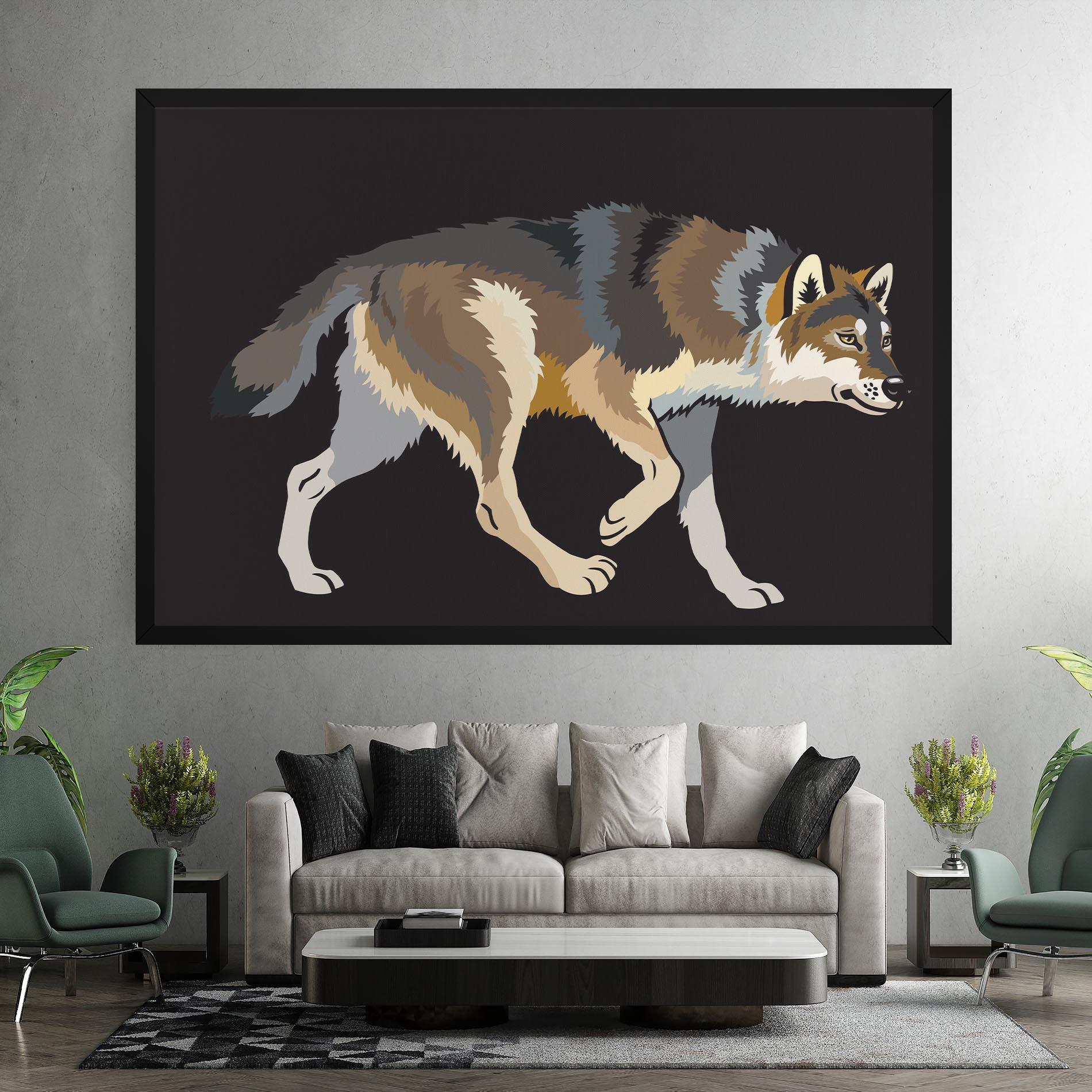 Картина на платно Cartoon Wolf mockup 7