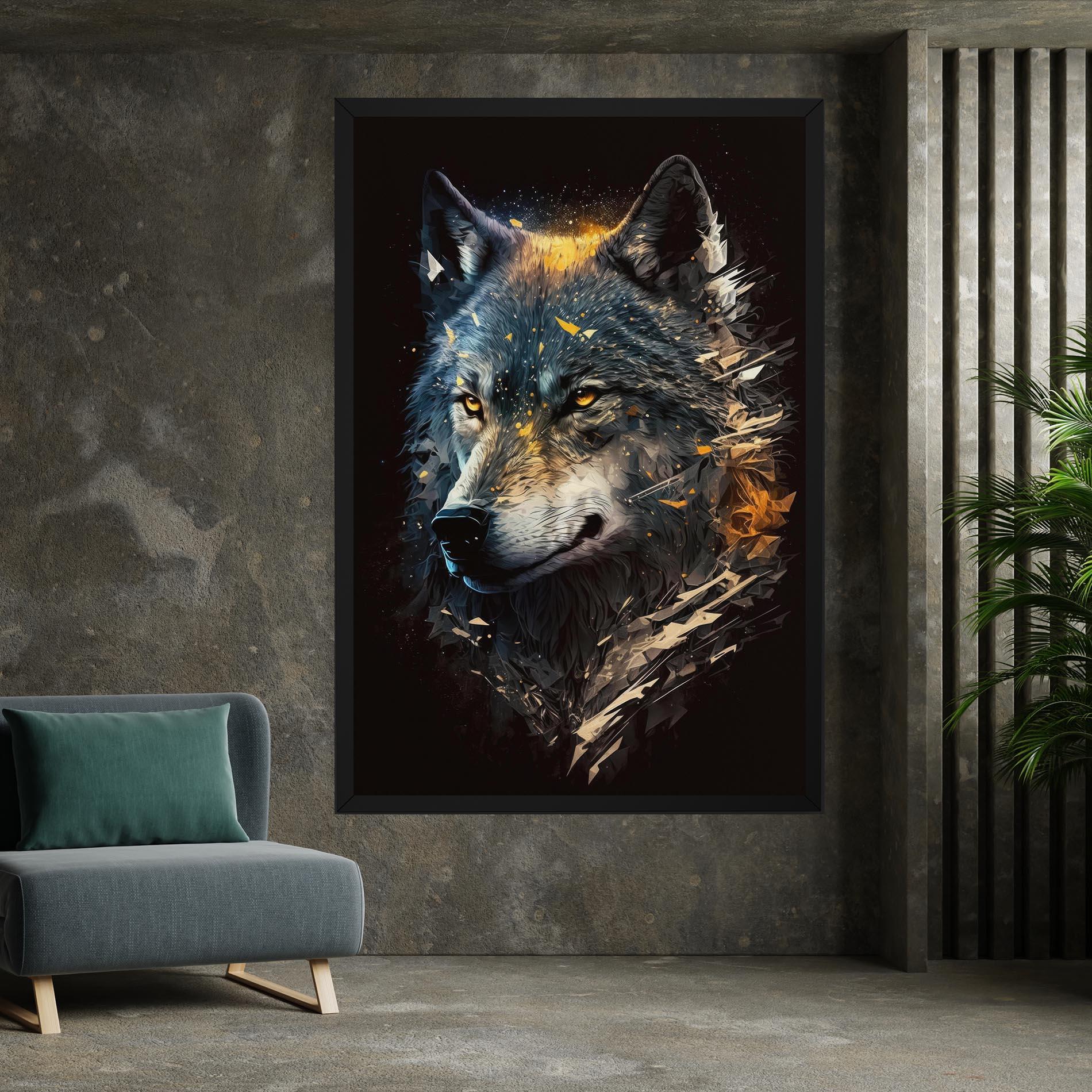 Картина на платно Wolf Portrait mockup 7