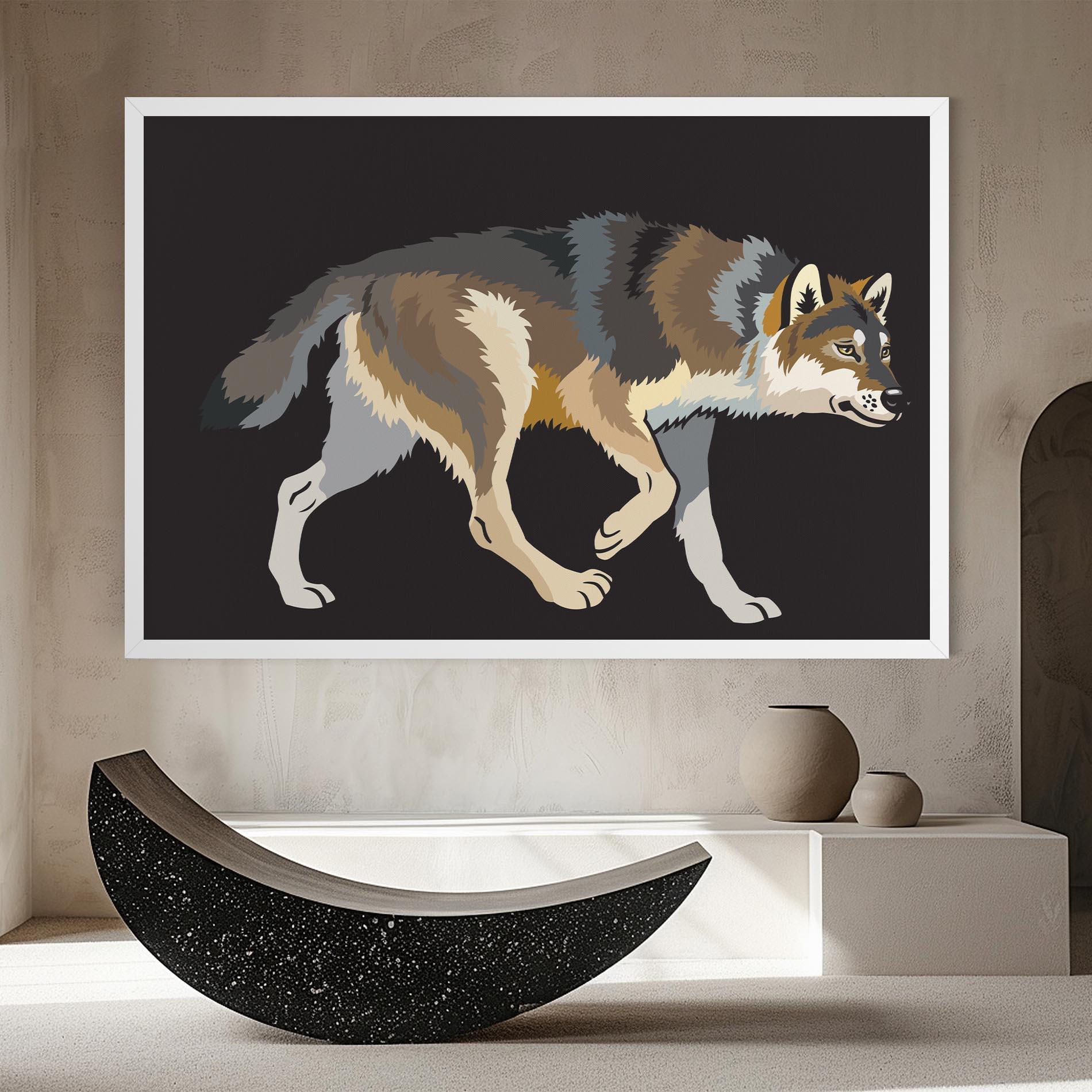 Картина на платно Cartoon Wolf mockup 8
