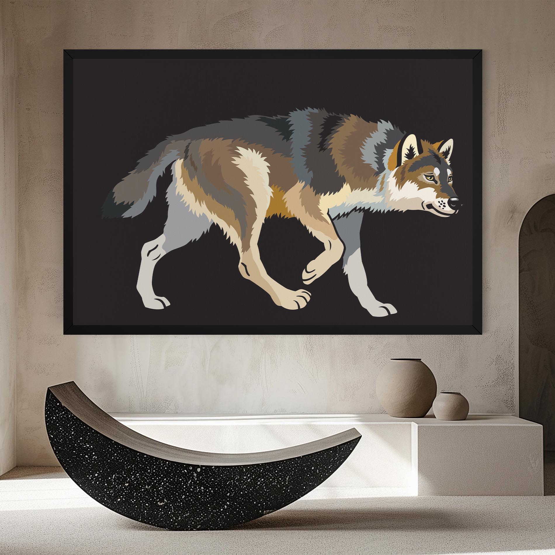 Картина на платно Cartoon Wolf mockup 8
