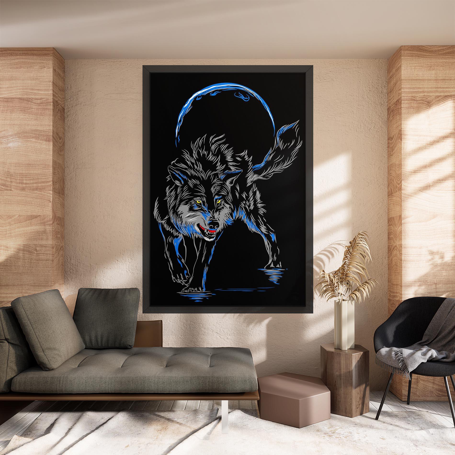 Картина на платно Grey Blue Wolf mockup 8