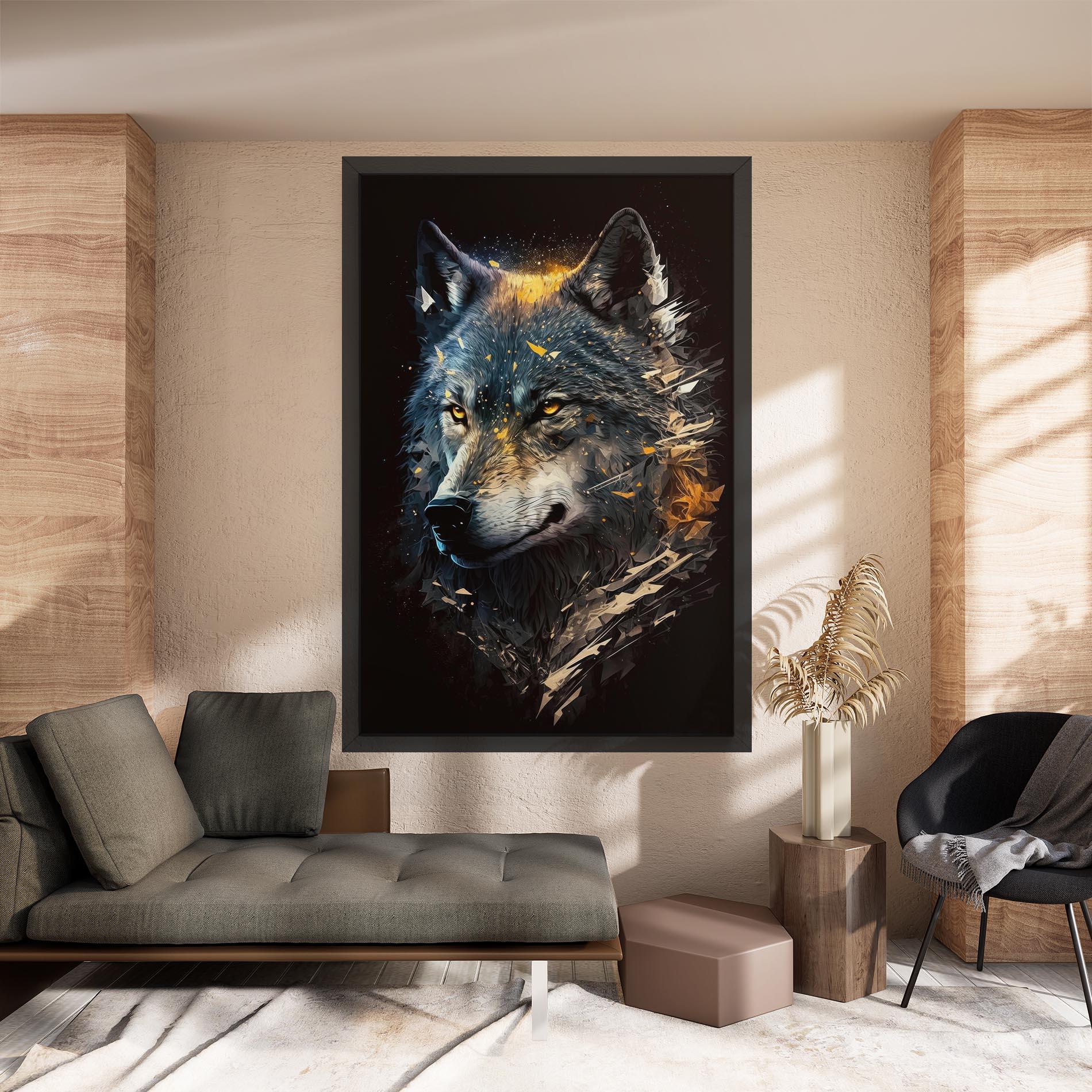 Картина на платно Wolf Portrait mockup 8