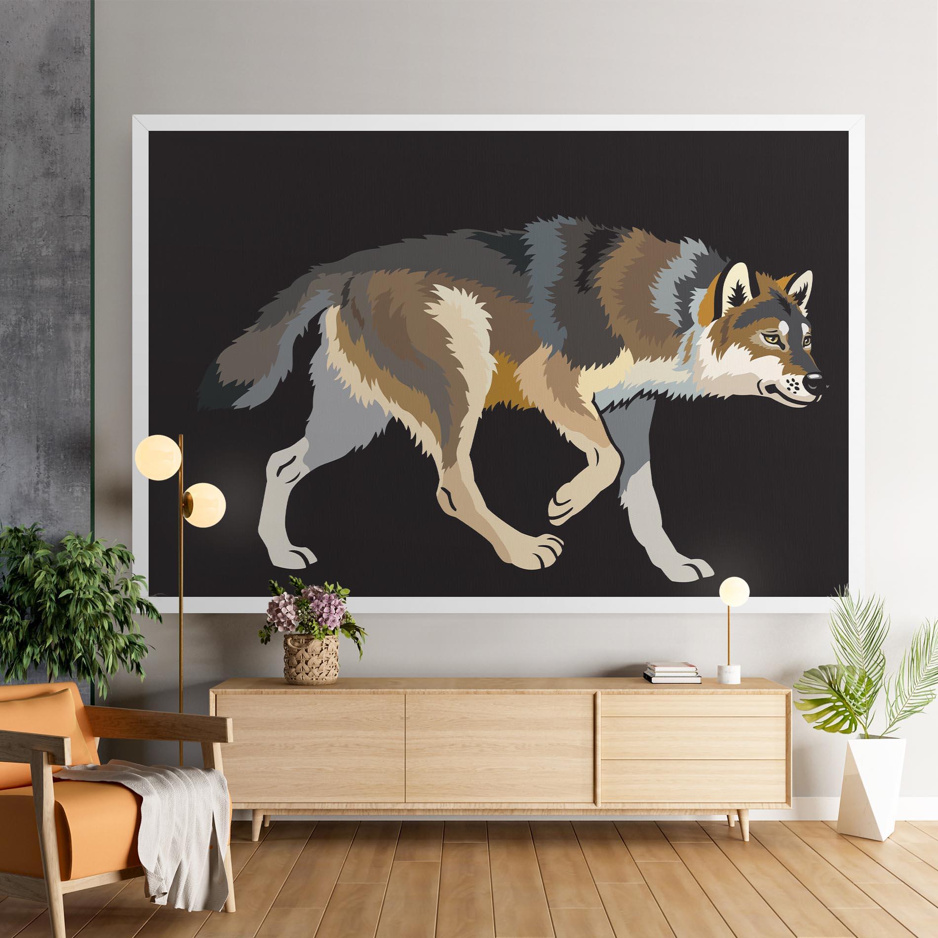 Картина на платно Cartoon Wolf mockup 9
