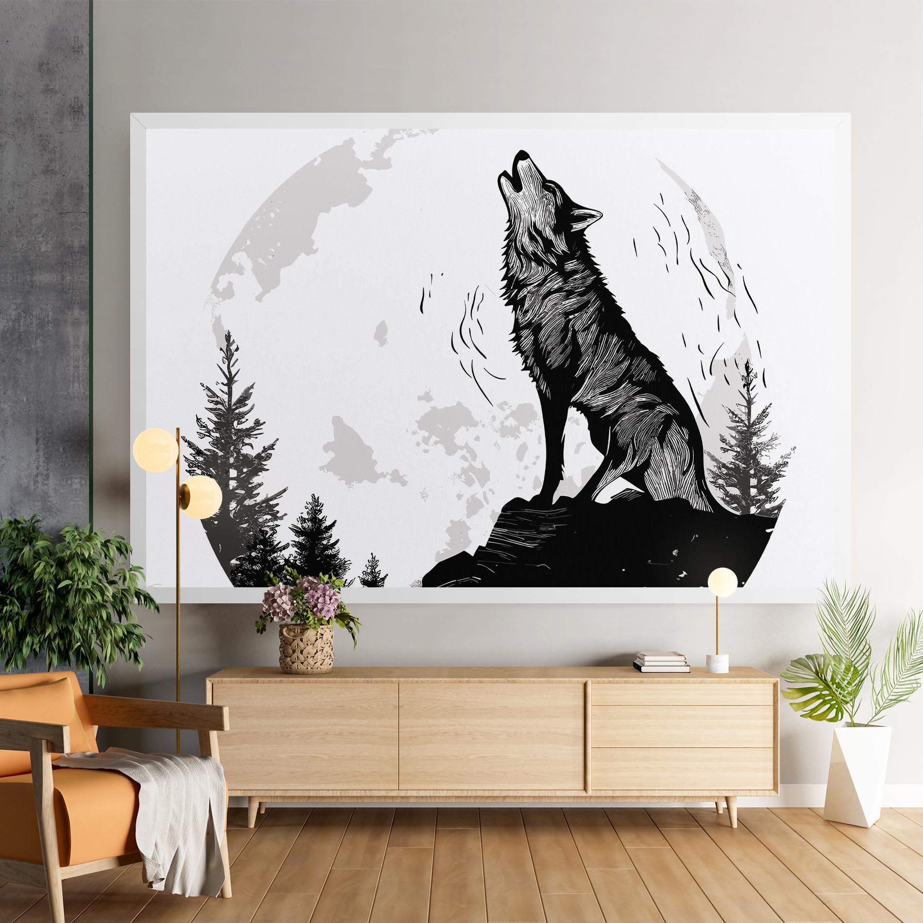 Grey Moon Wolf mockup 9