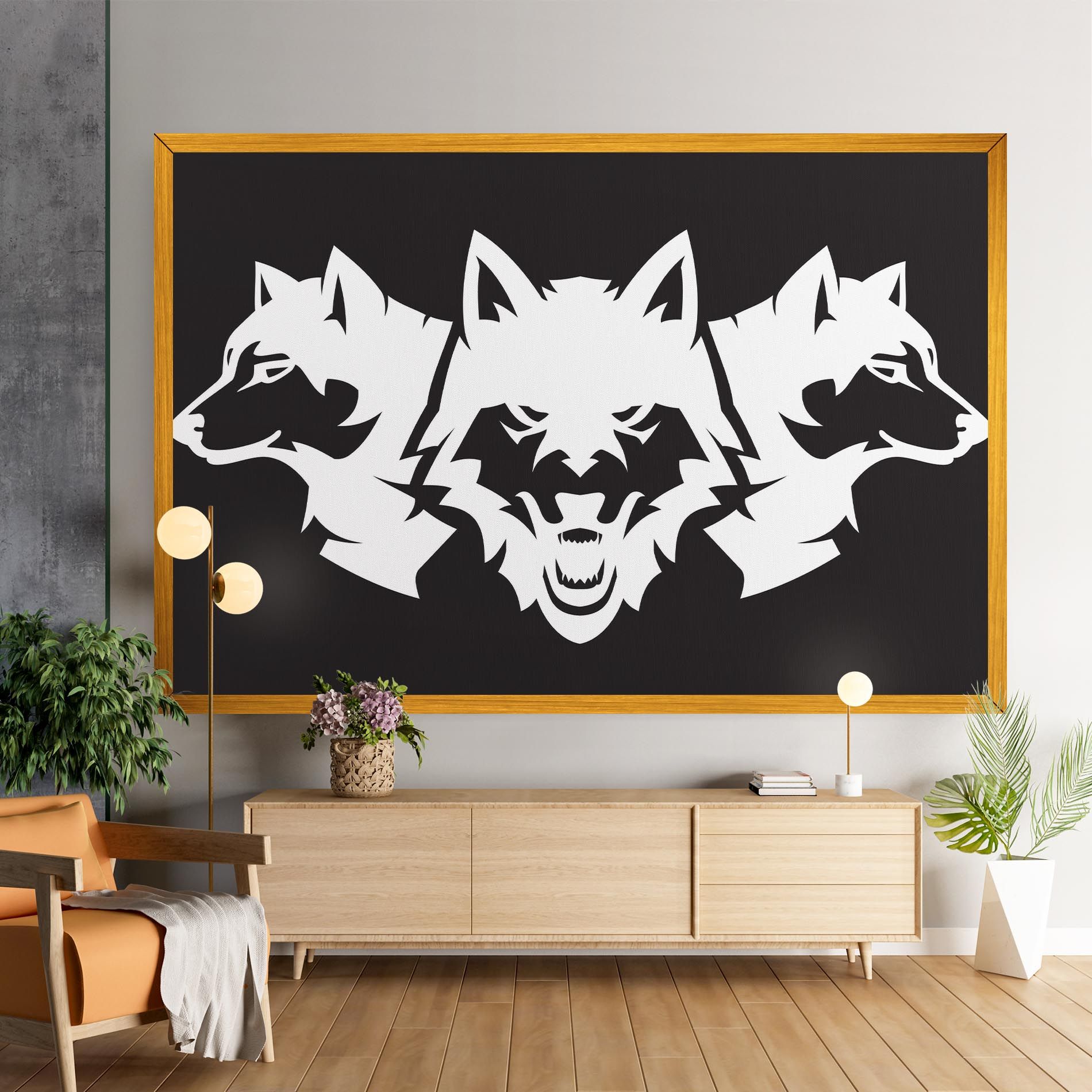 3 Wolf Heads mockup 9