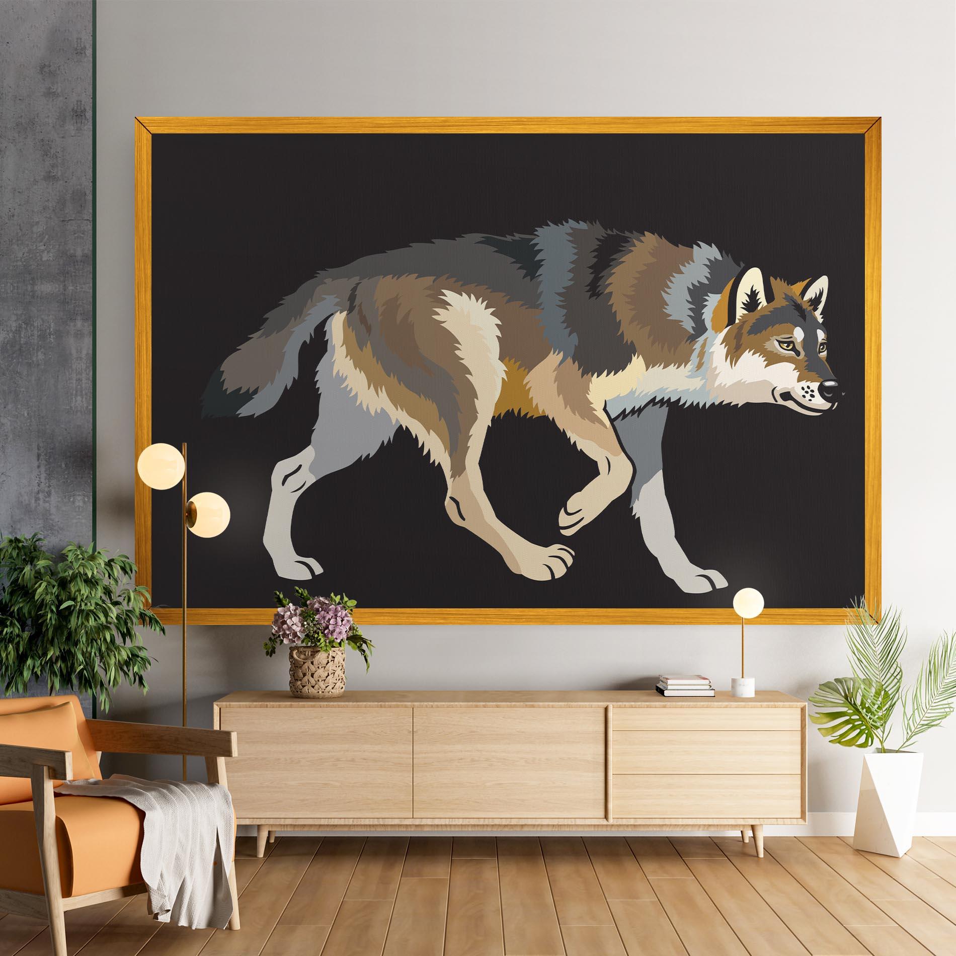 Картина на платно Cartoon Wolf mockup 9