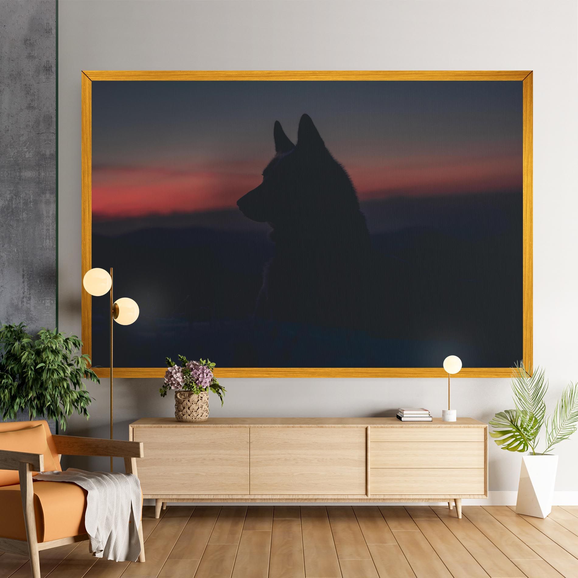 Wolf Shillouette mockup 9