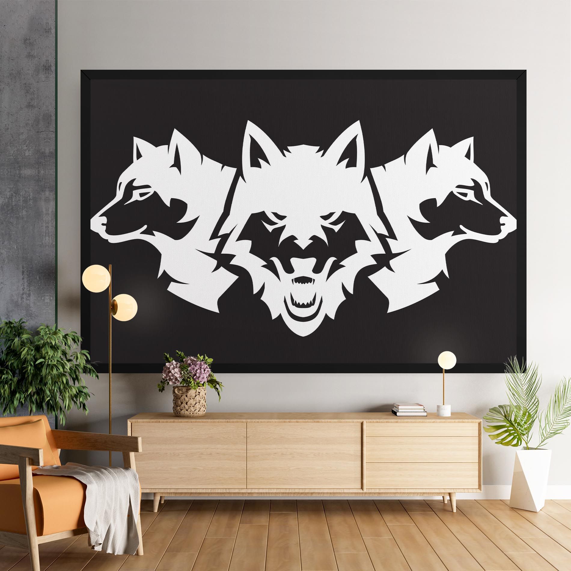 3 Wolf Heads mockup 9