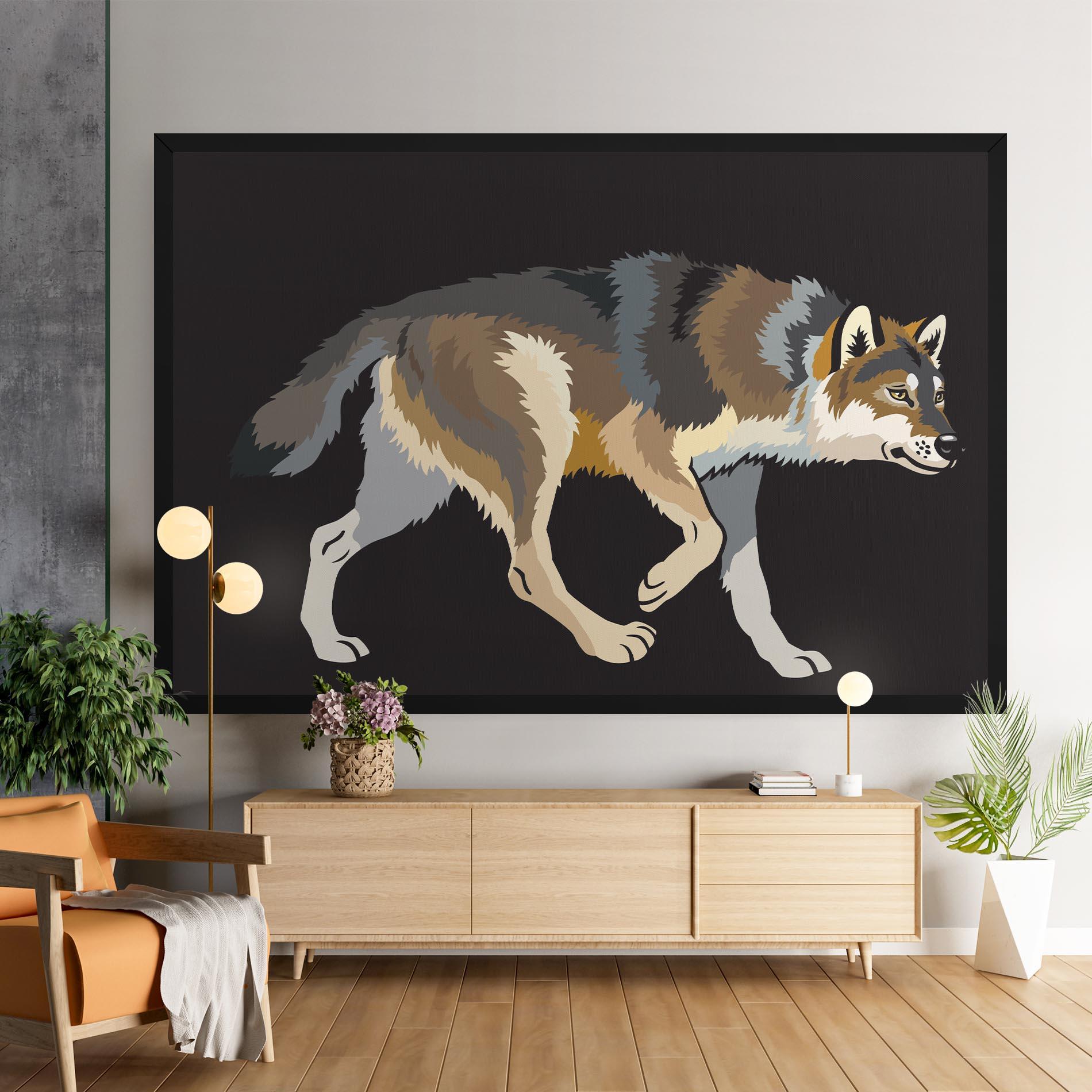 Картина на платно Cartoon Wolf mockup 9