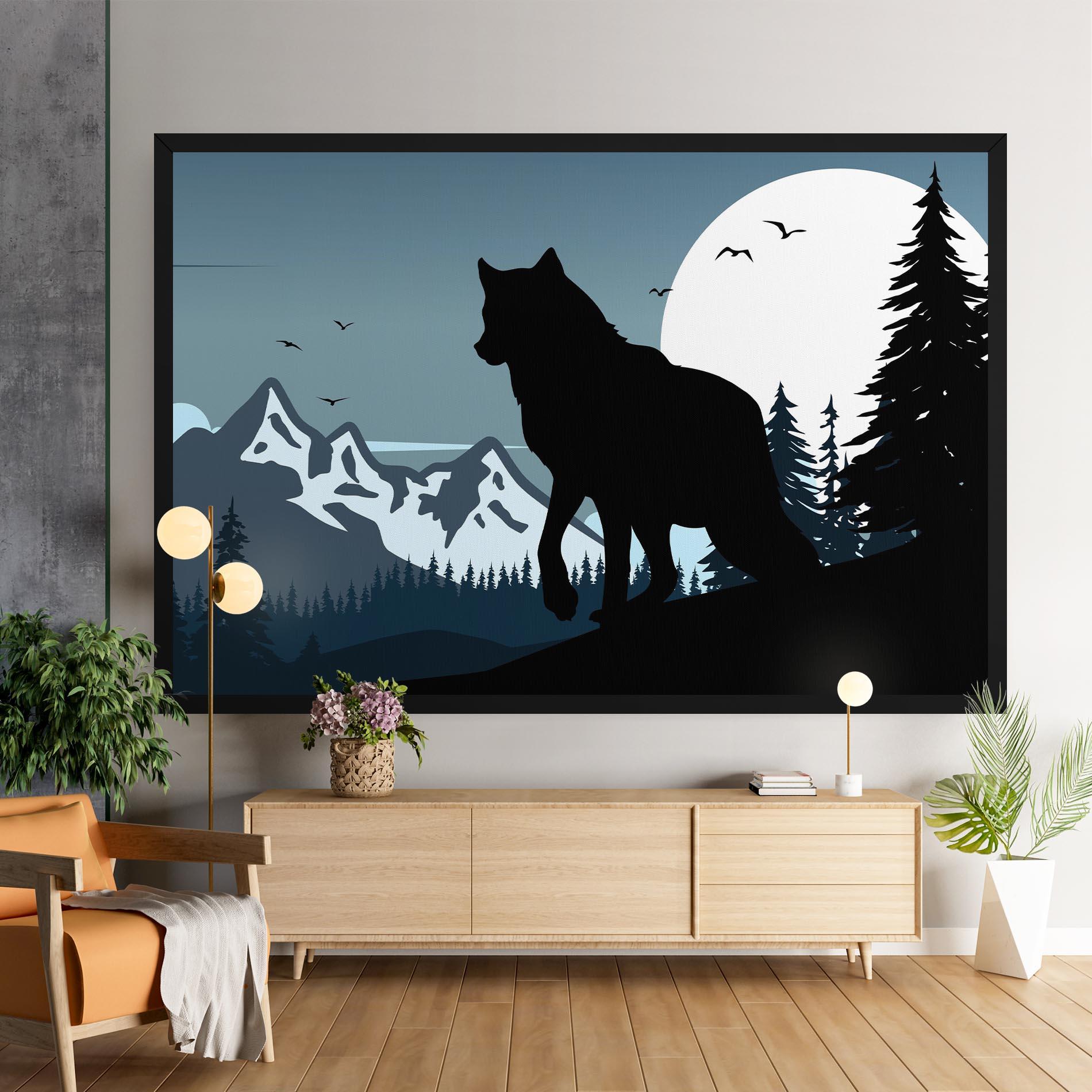 Картина на платно Hill Wolf mockup 9