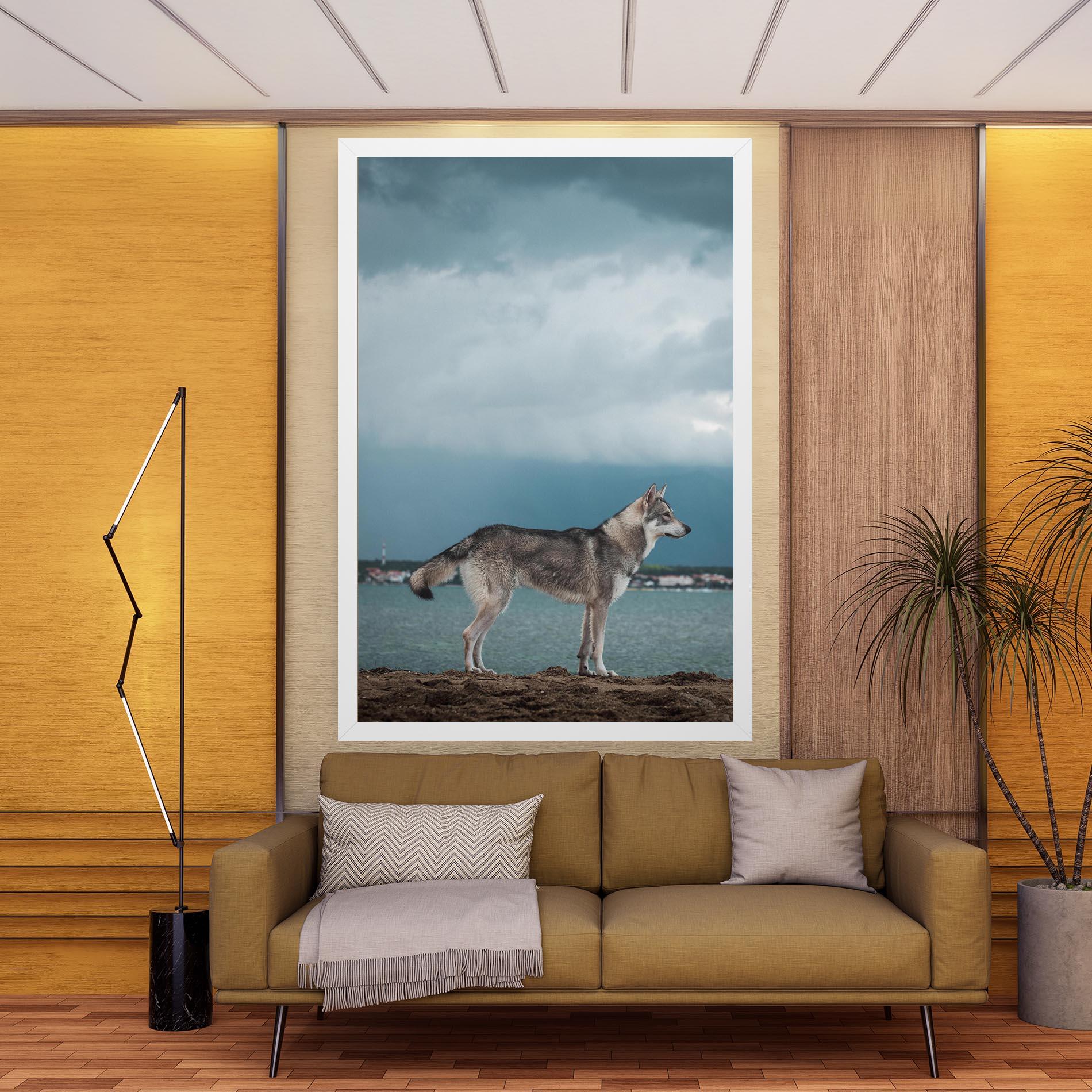Картина на платно Grey Wolf Looking mockup 9