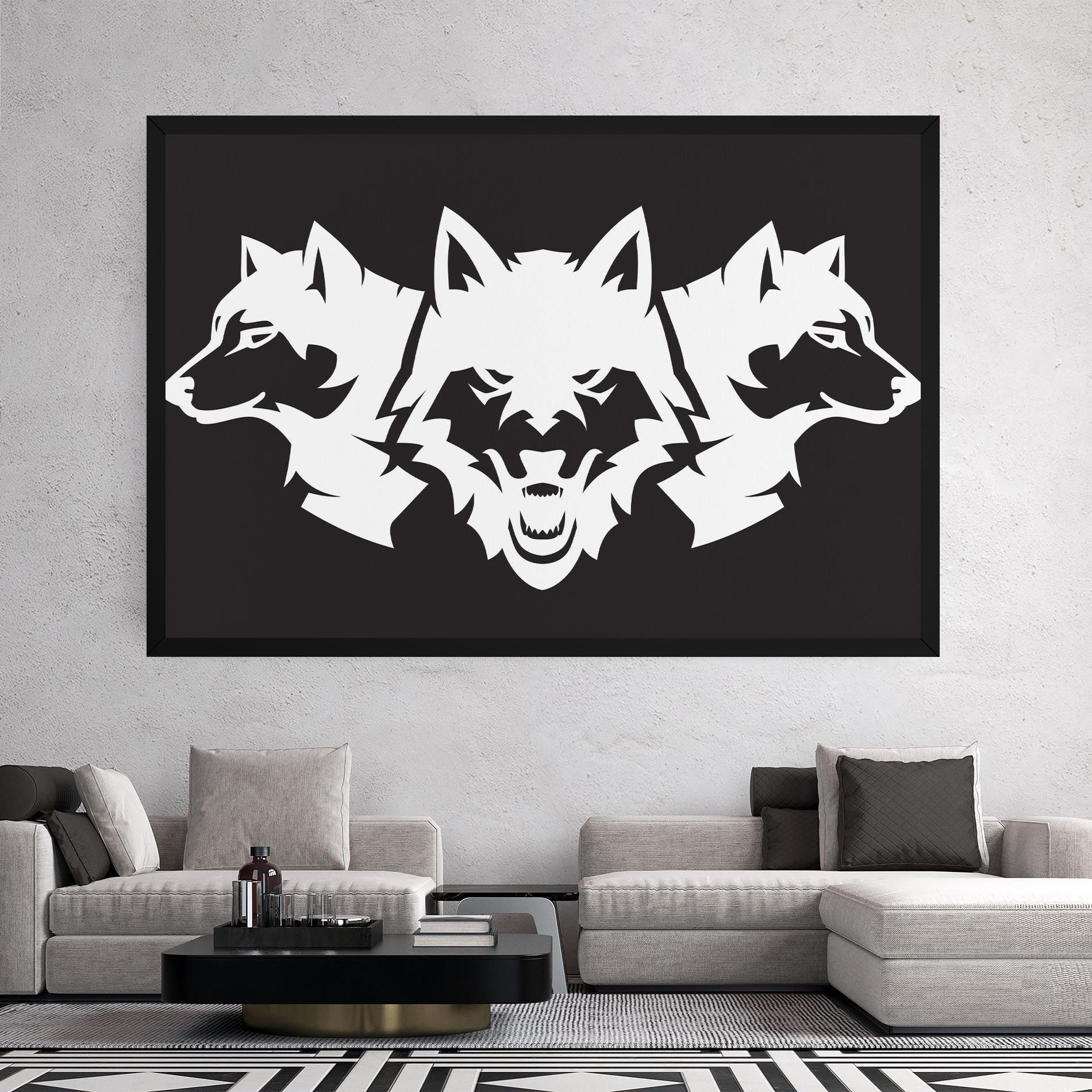 3 Wolf Heads mockup 2