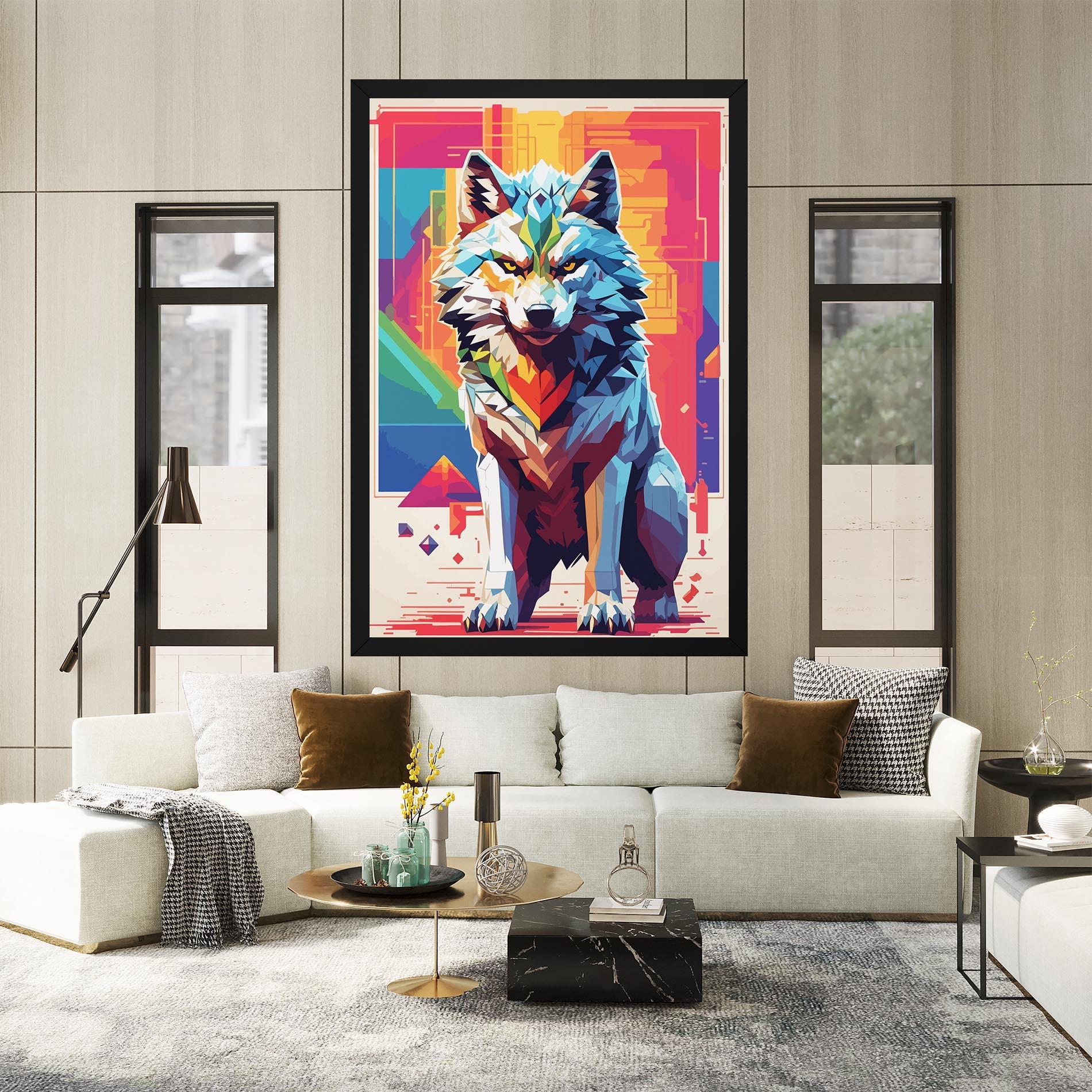 Картина на платно Wolf Character mockup 2