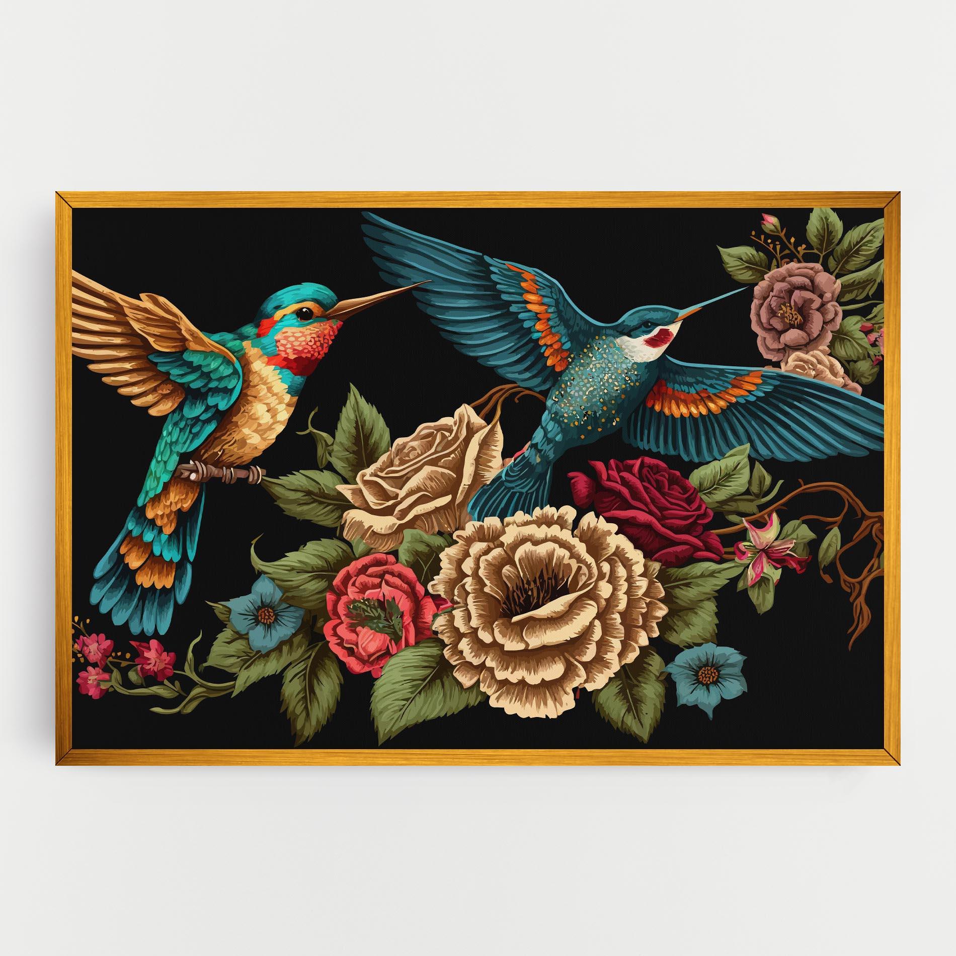 Картина на платно Blue Birds mockup 0