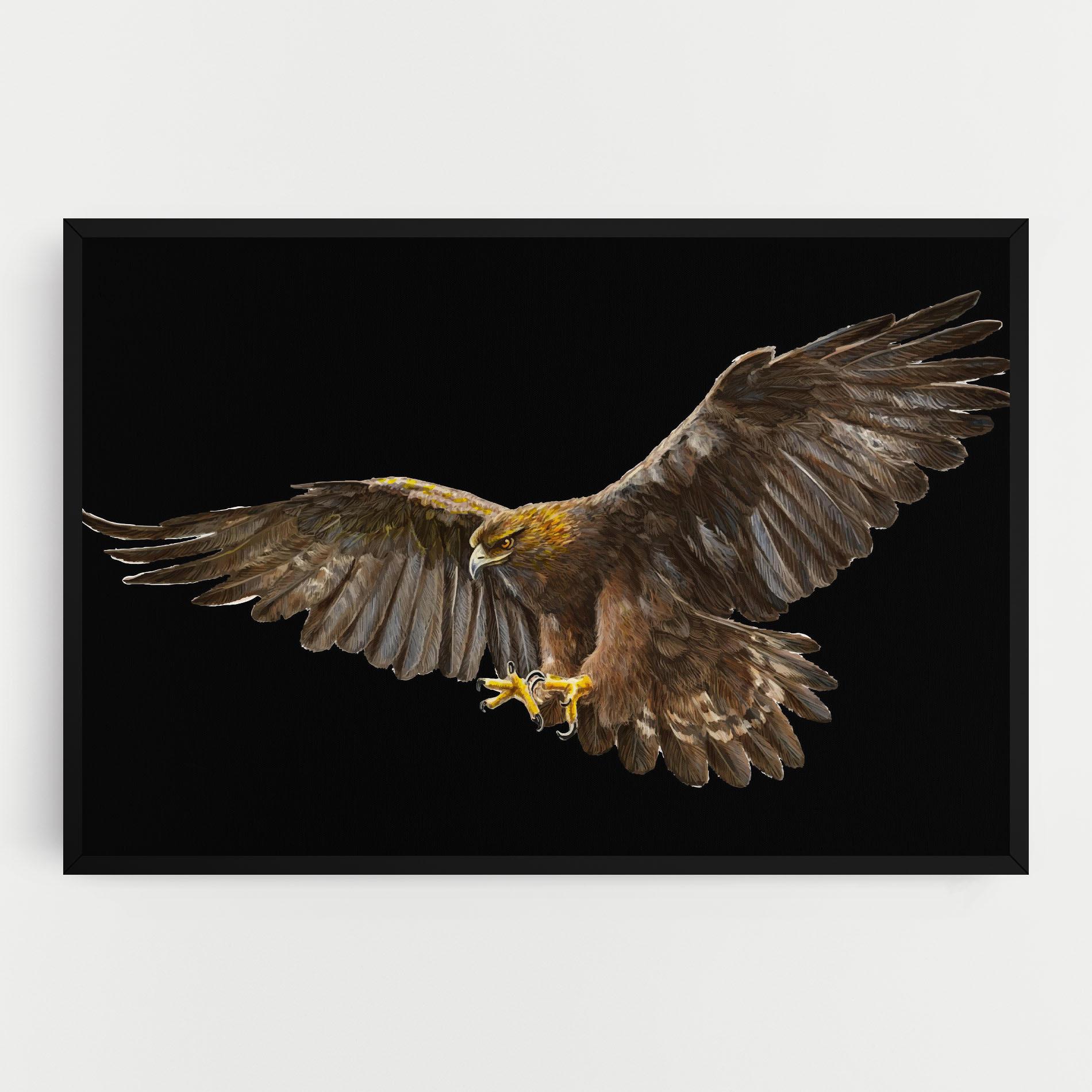 Картина на платно Eagle On Black mockup 0