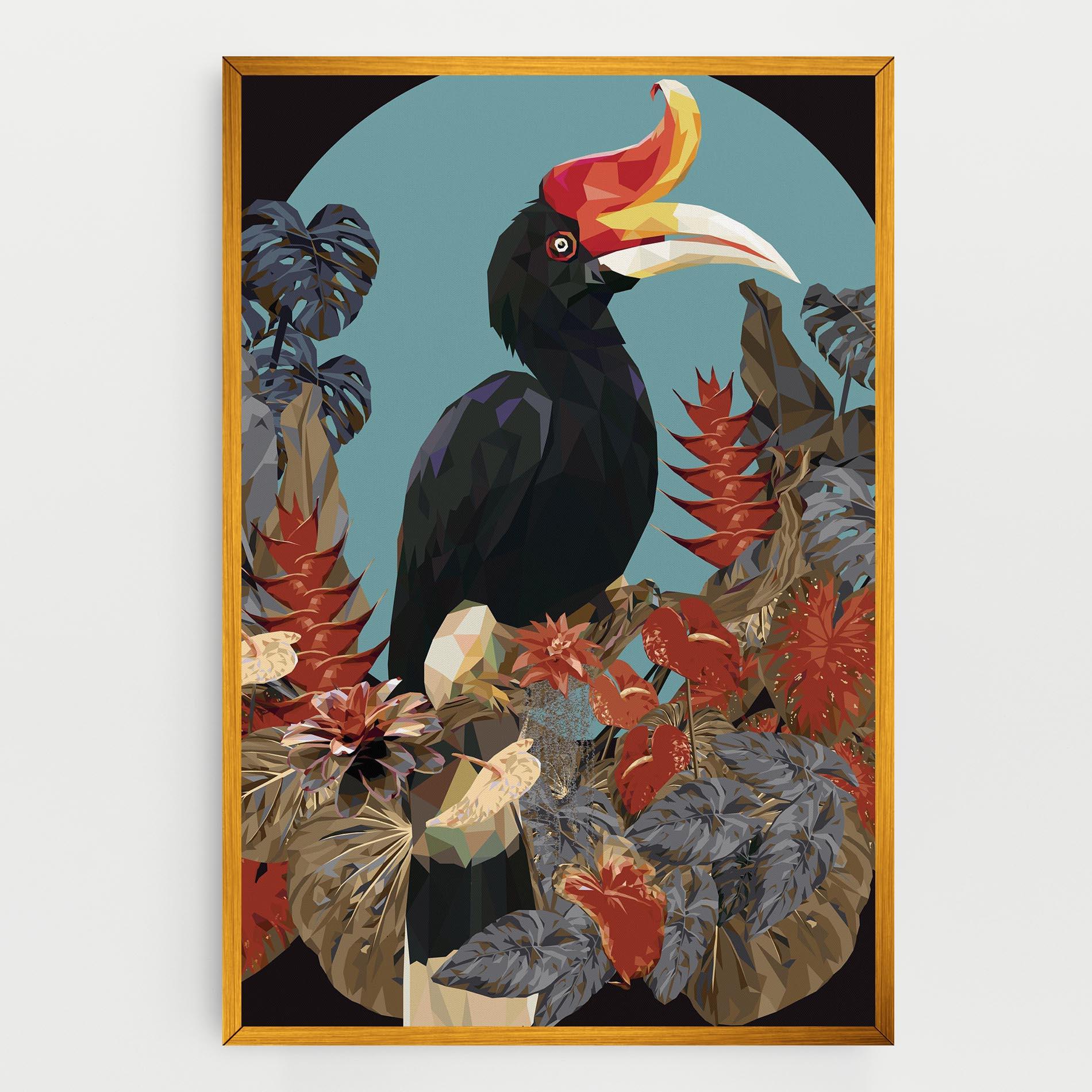 Картина на платно Black Interesting Bird mockup 0