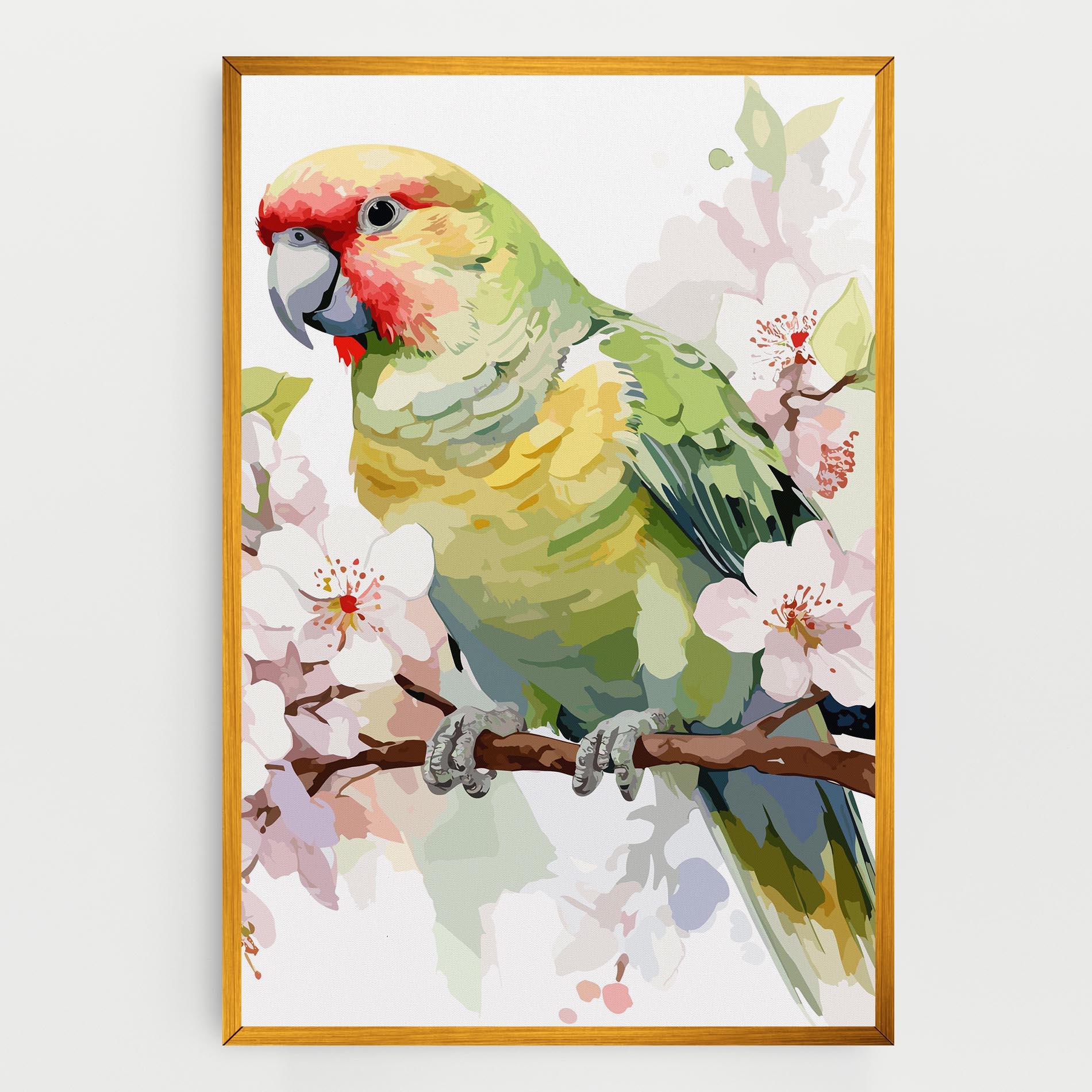 Картина на платно Cute Green Parrot mockup 0