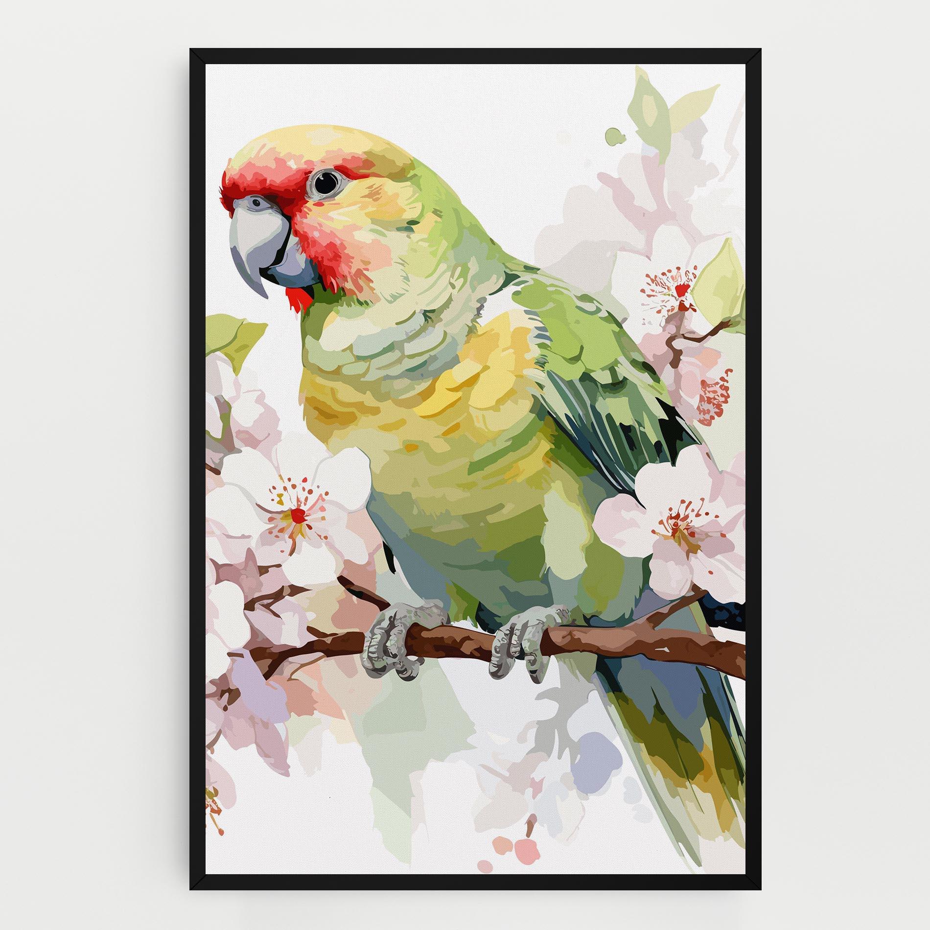 Картина на платно Cute Green Parrot mockup 0