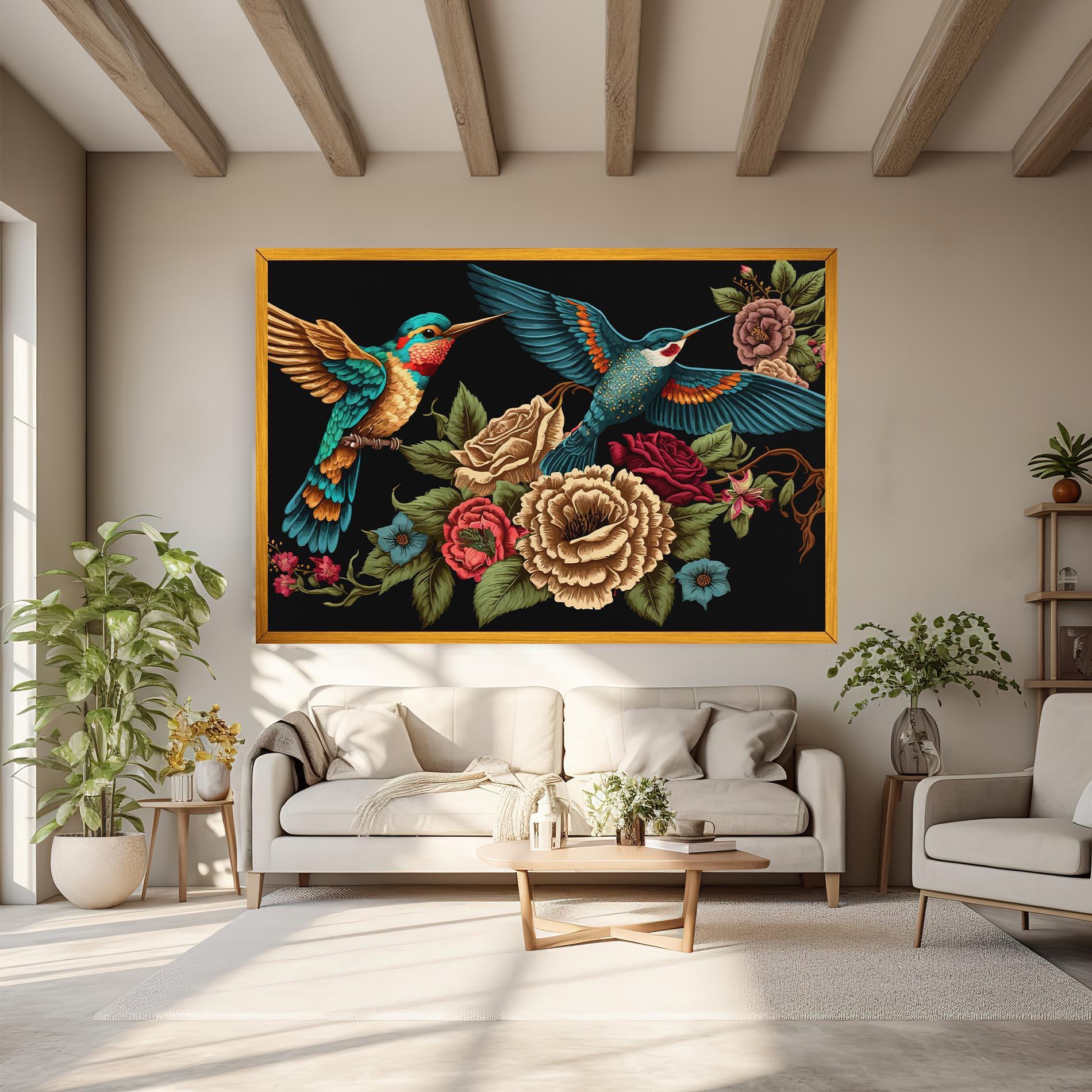 Картина на платно Blue Birds mockup 6