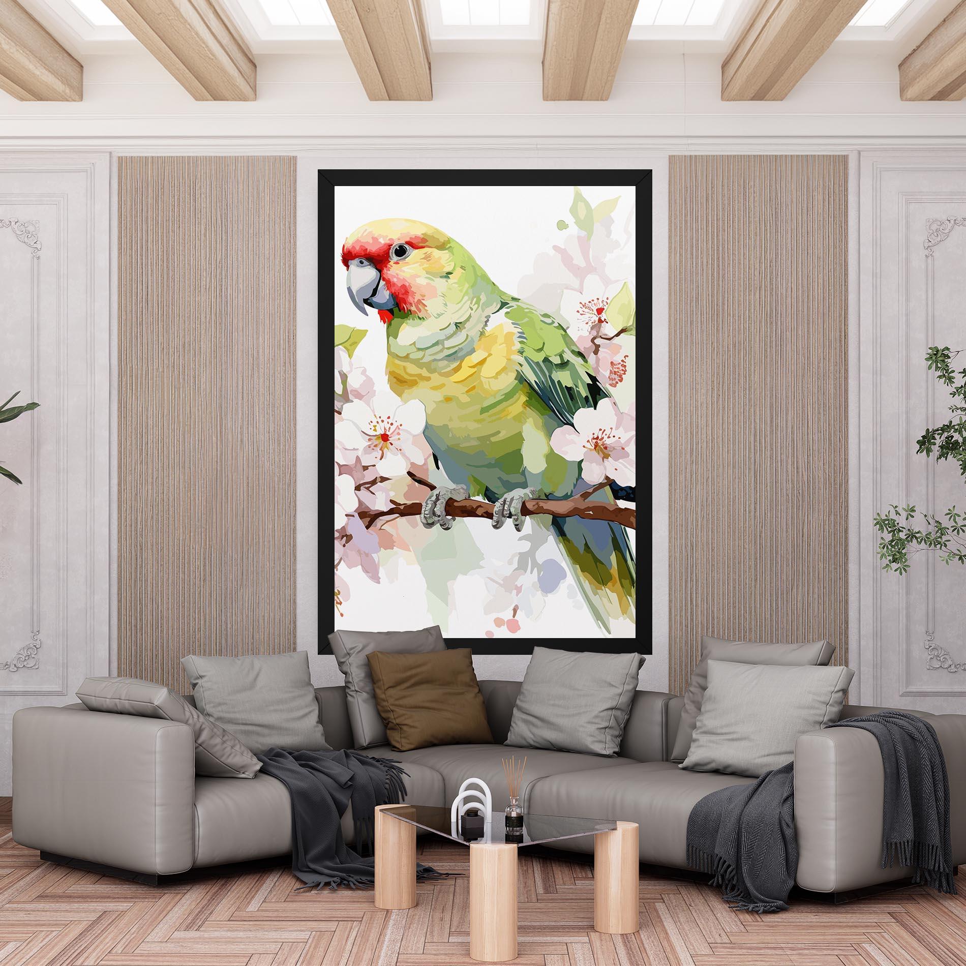 Картина на платно Cute Green Parrot mockup 6