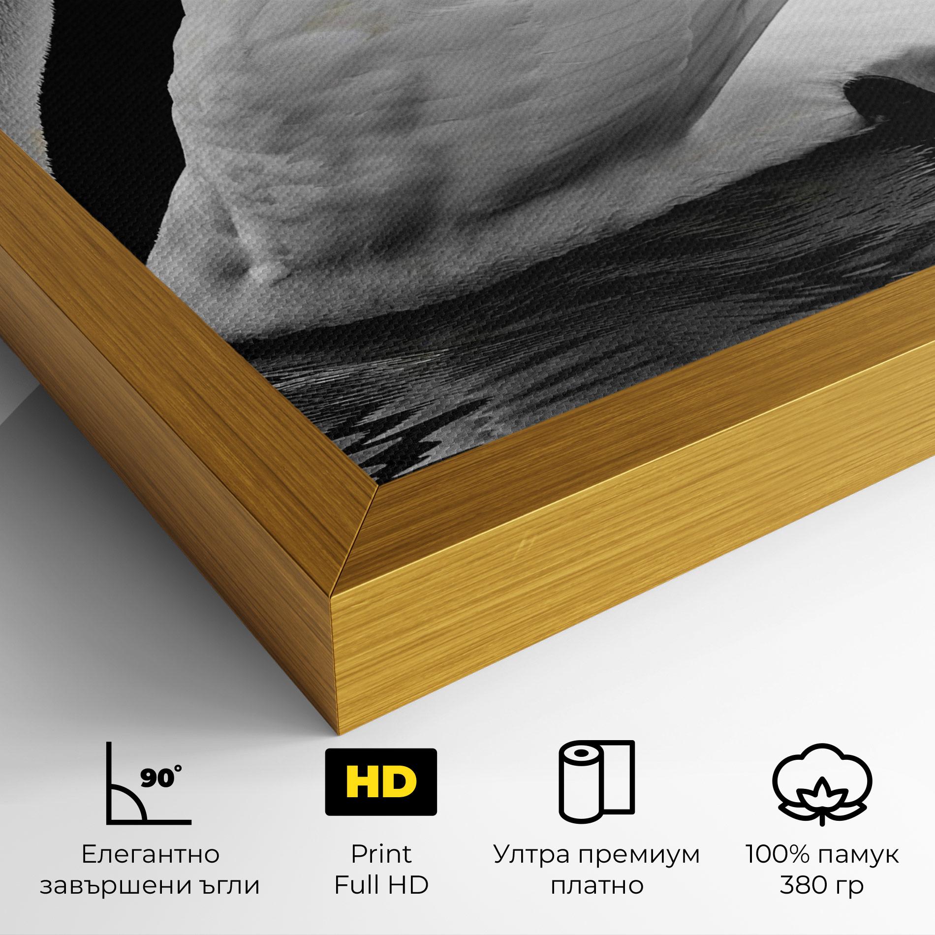 Картина на платно Black And White Swan mockup 4