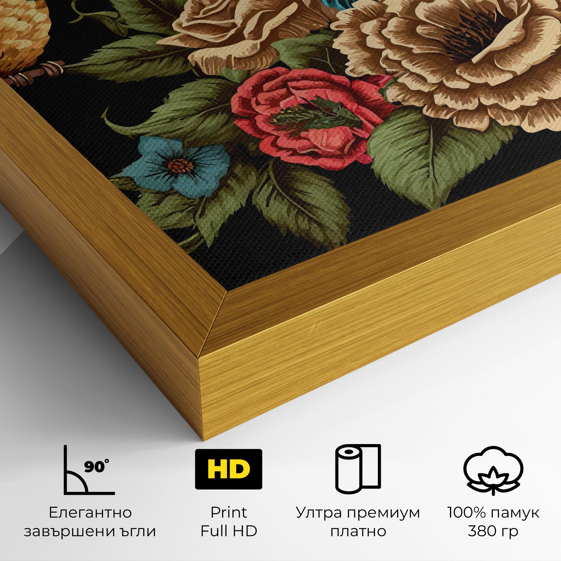 Картина на платно Blue Birds mockup 4