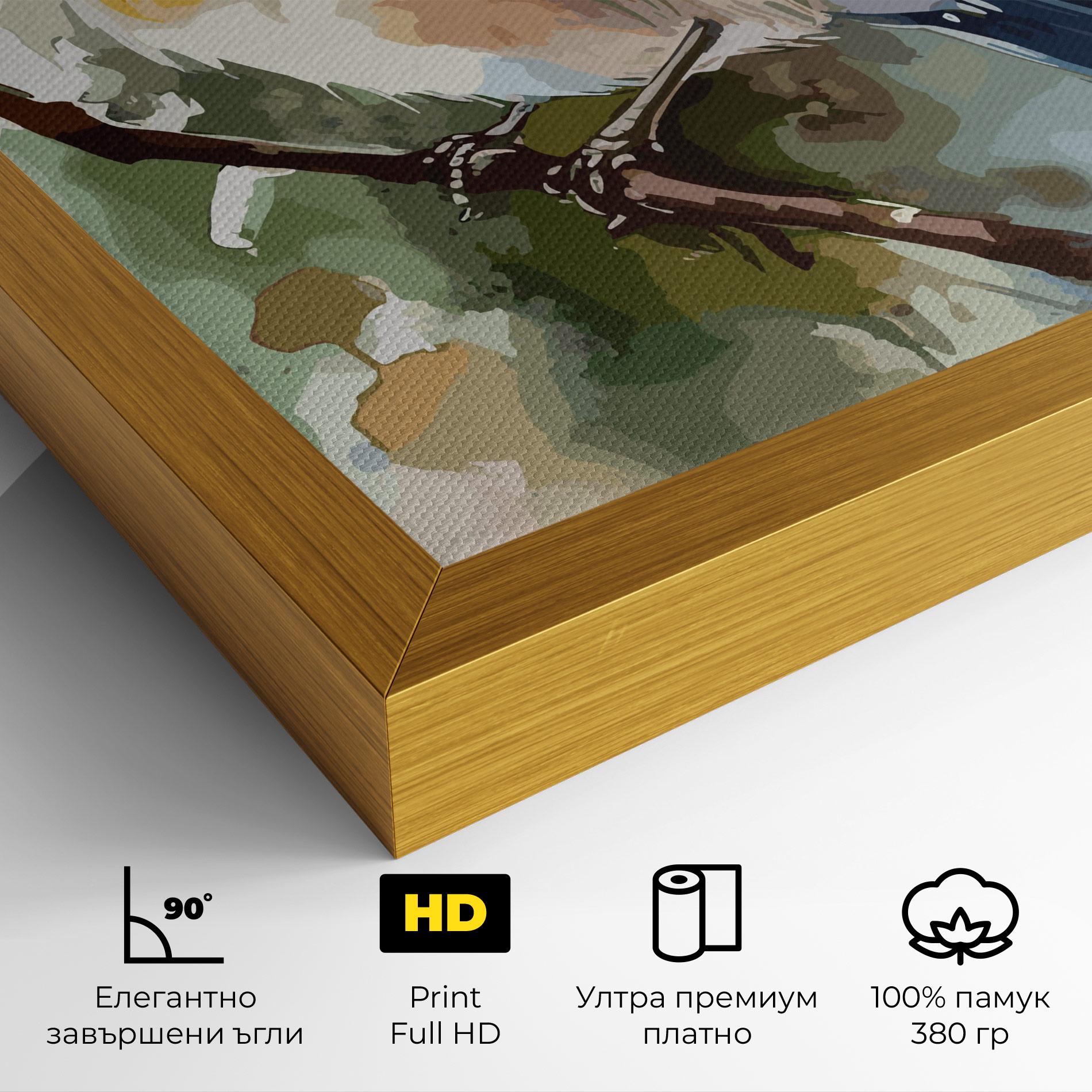 Картина на платно Blue Pretty Bird mockup 4