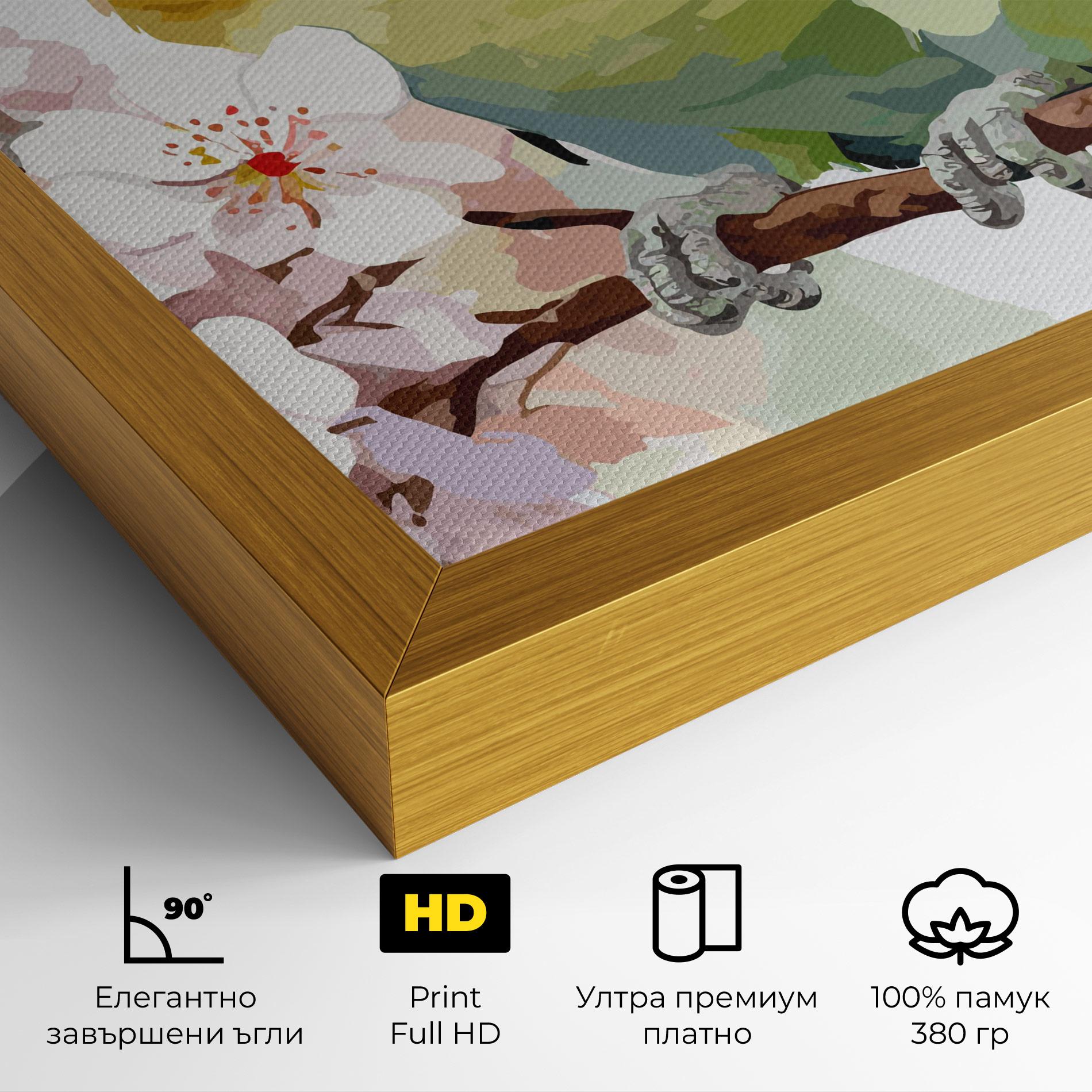 Картина на платно Cute Green Parrot mockup 4