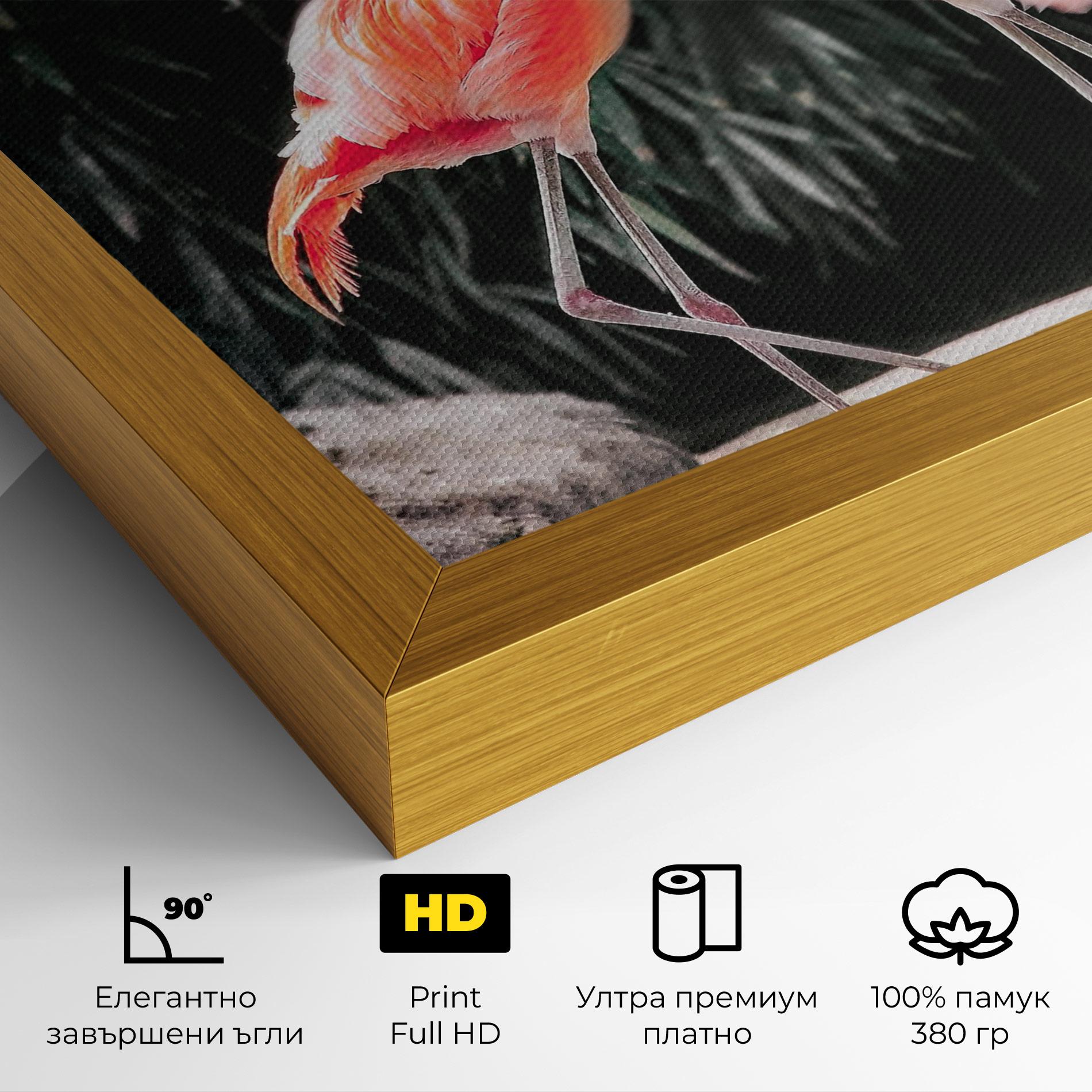 Картина на платно Flamingo Love mockup 4